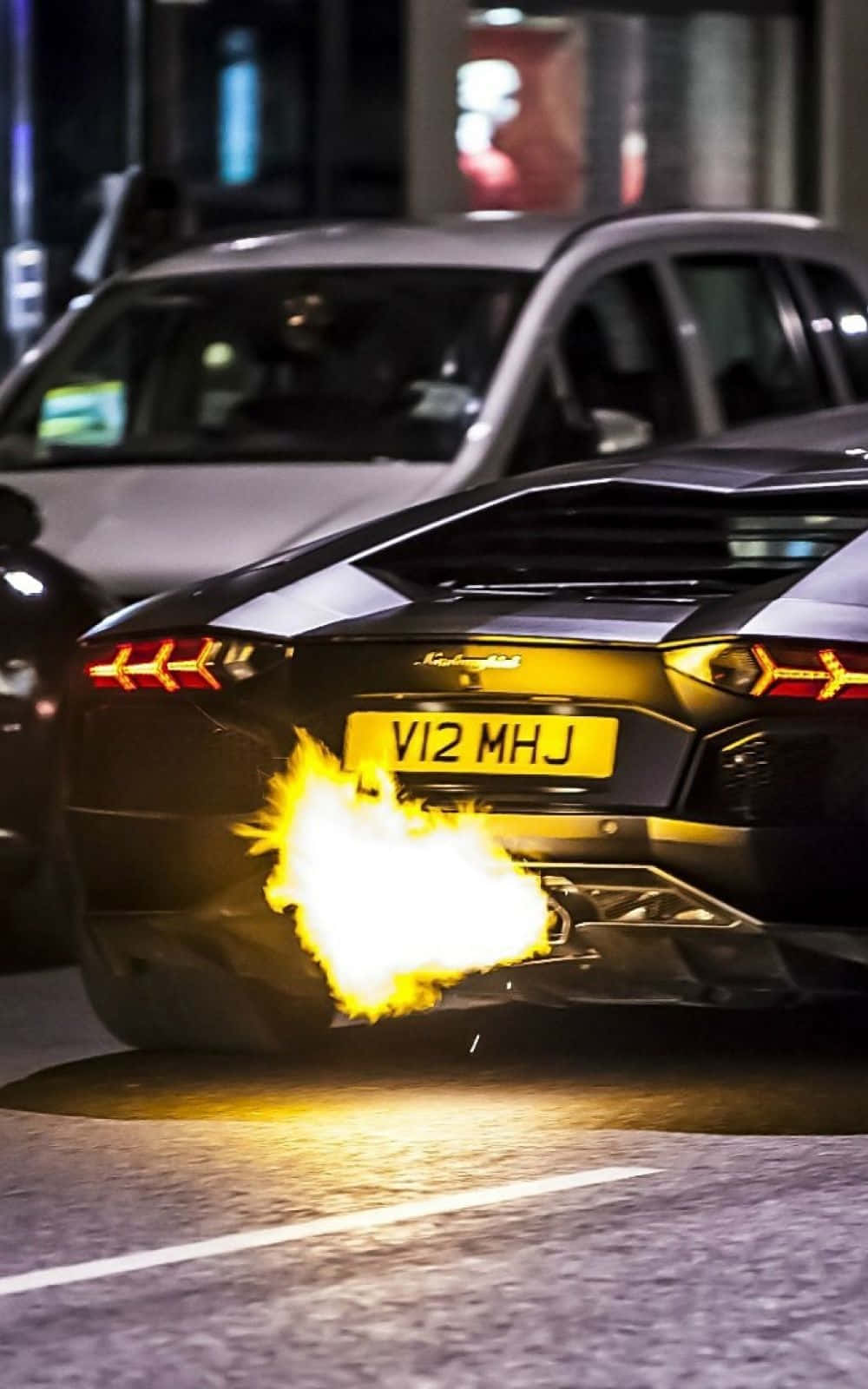 Sportsbil på veien Lamborghini-telefon Bakgrunner