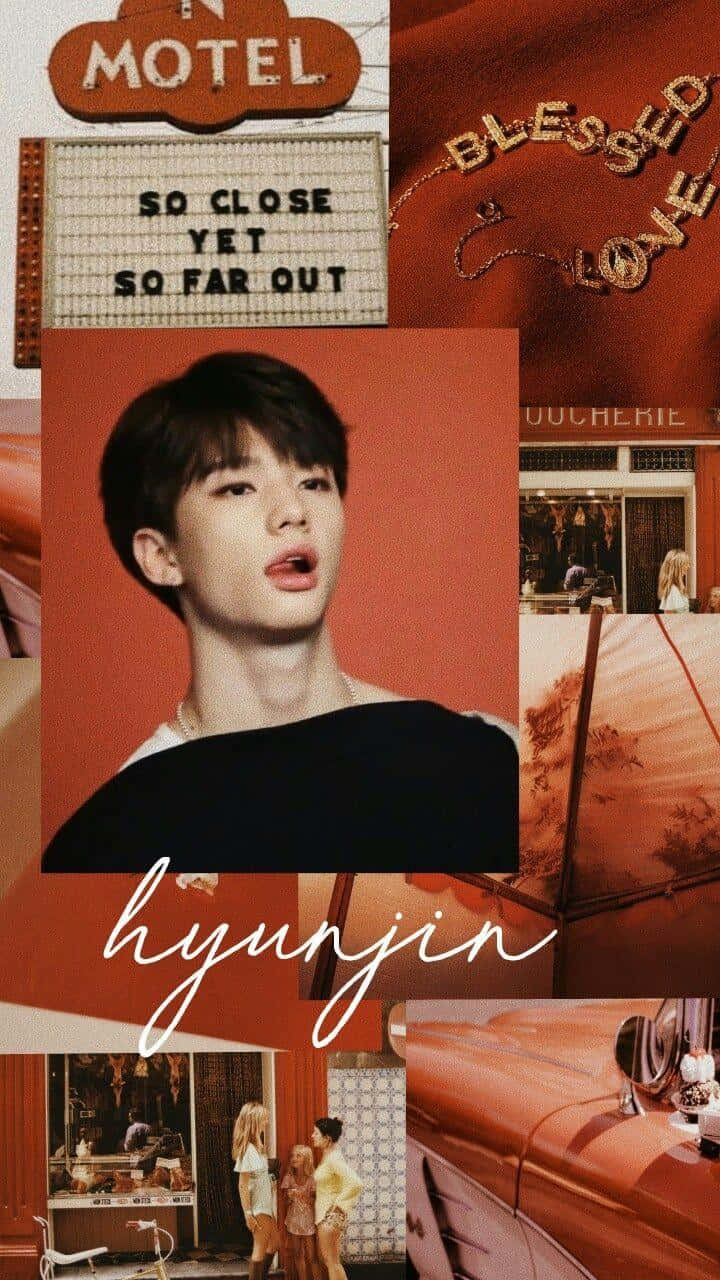 Sørkoreansk rapper Hyunjin mørk oransje tema Bakgrunner