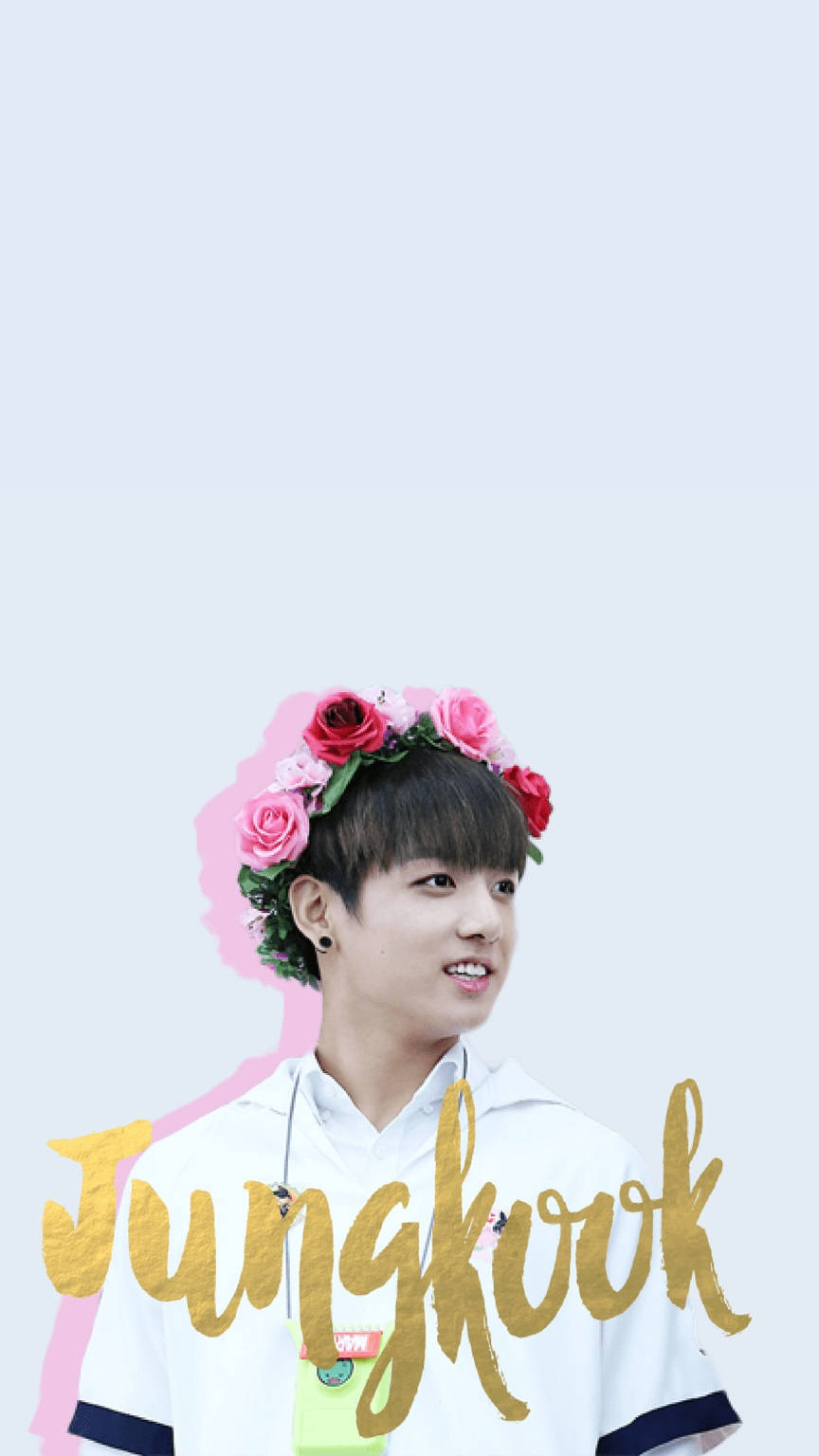 Søt BTS Jungkook i rosa blomsterkrone Bakgrunner