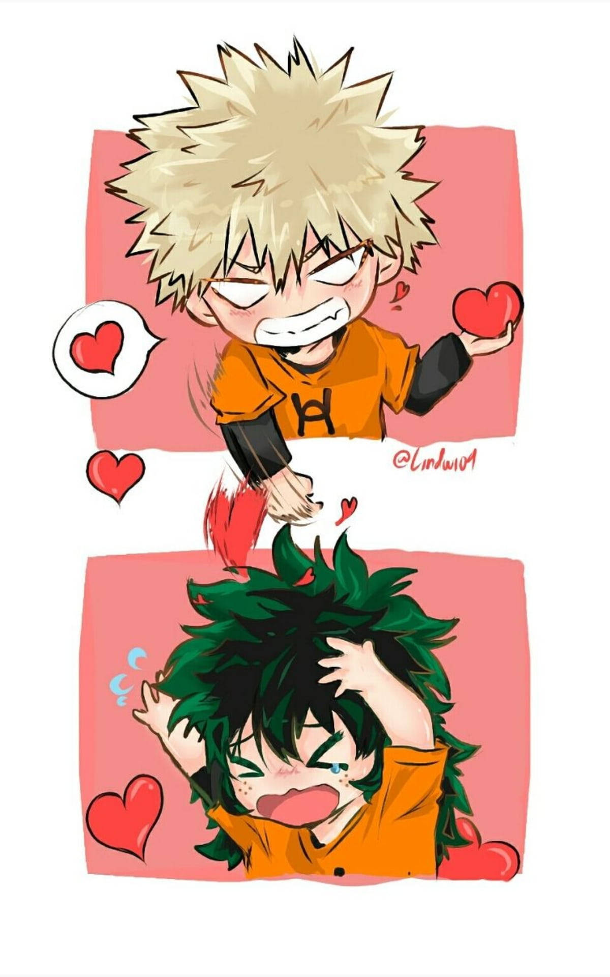 Søt Deku og Bakugou-tegneserie Bakgrunner