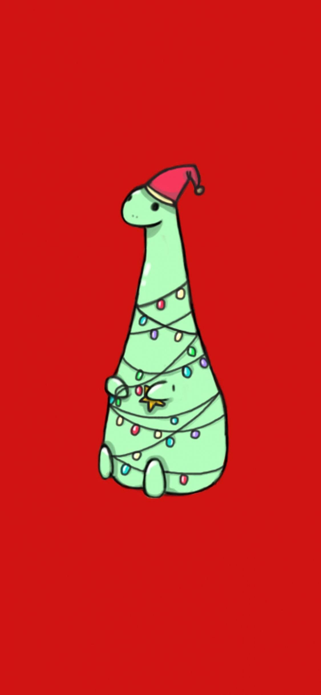 Søt Dinosaur Juletelefon Bakgrunner