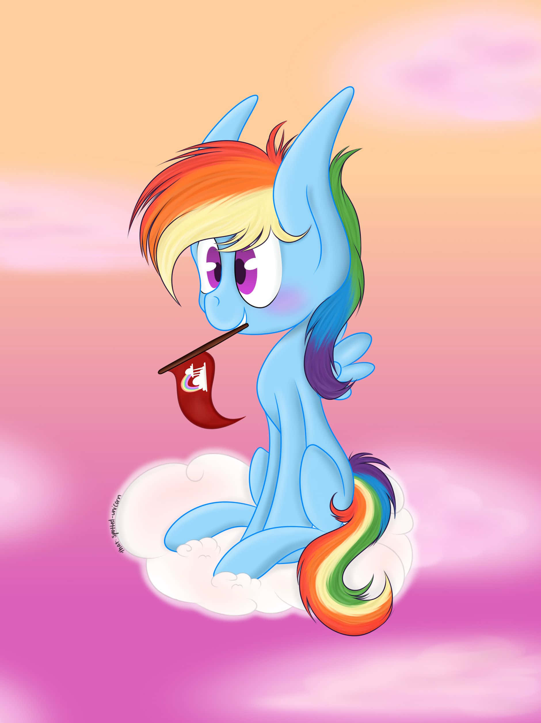 Søt enhjørning Rainbow Dash My Little Pony-bilde Bakgrunner