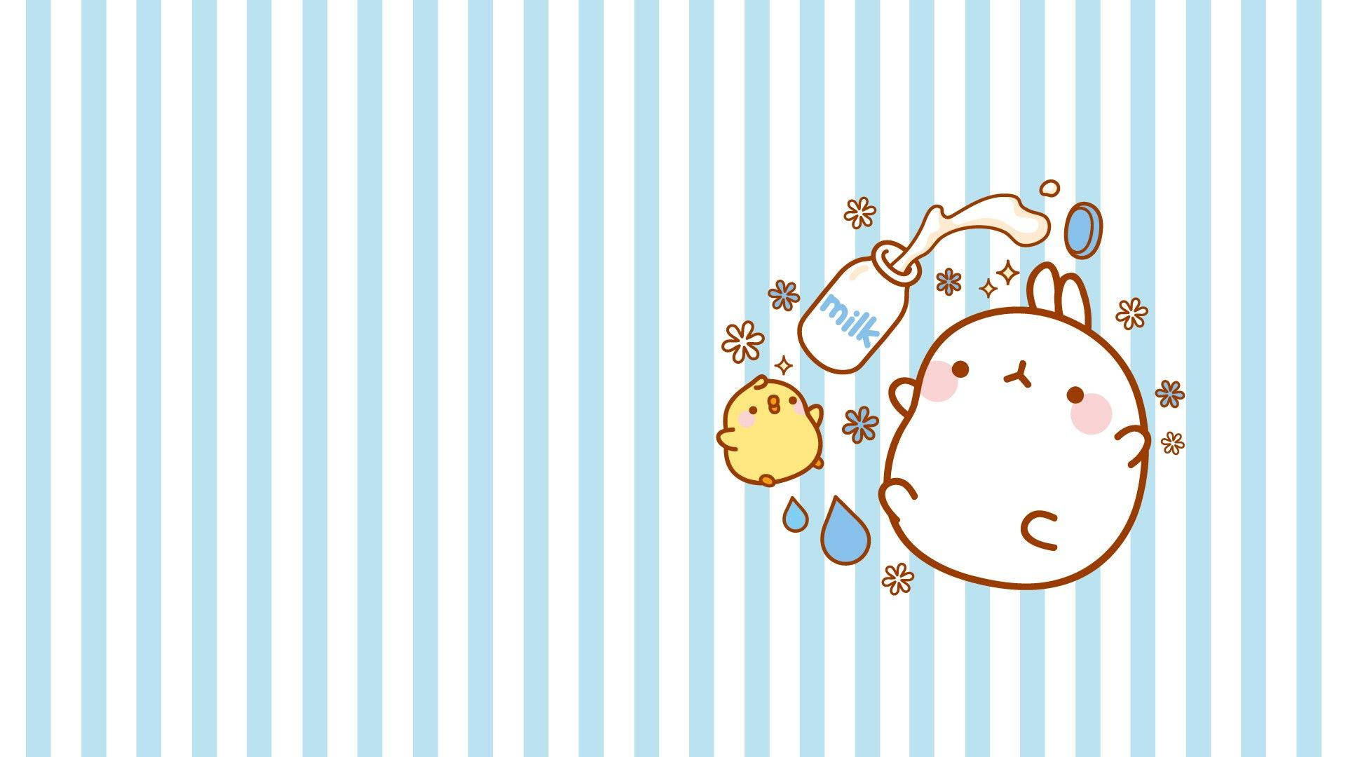 Søt Kawaii Aesthetic Melkestriper Bakgrunner