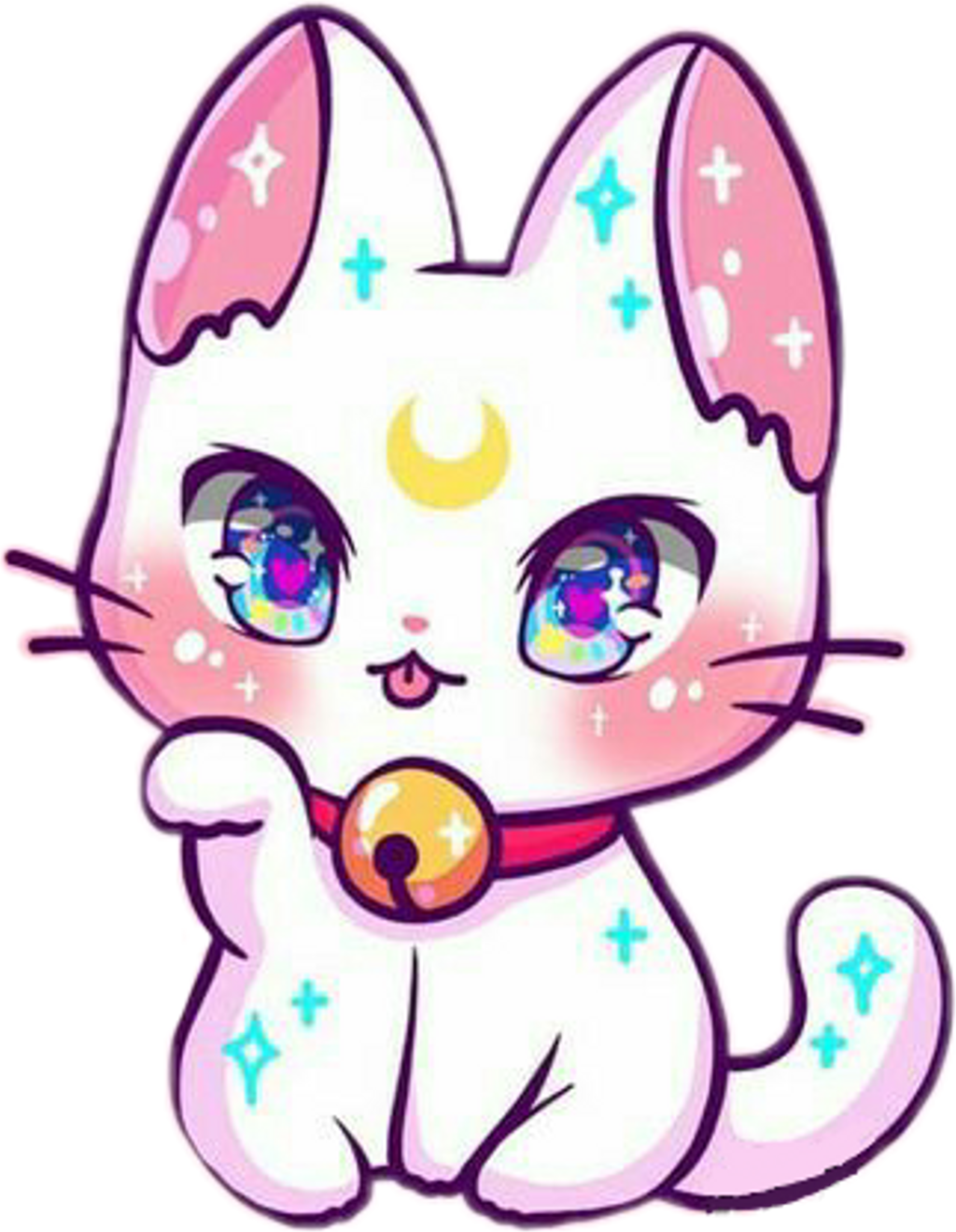 Søt Kawaii Katt Tegneserie Bakgrunner