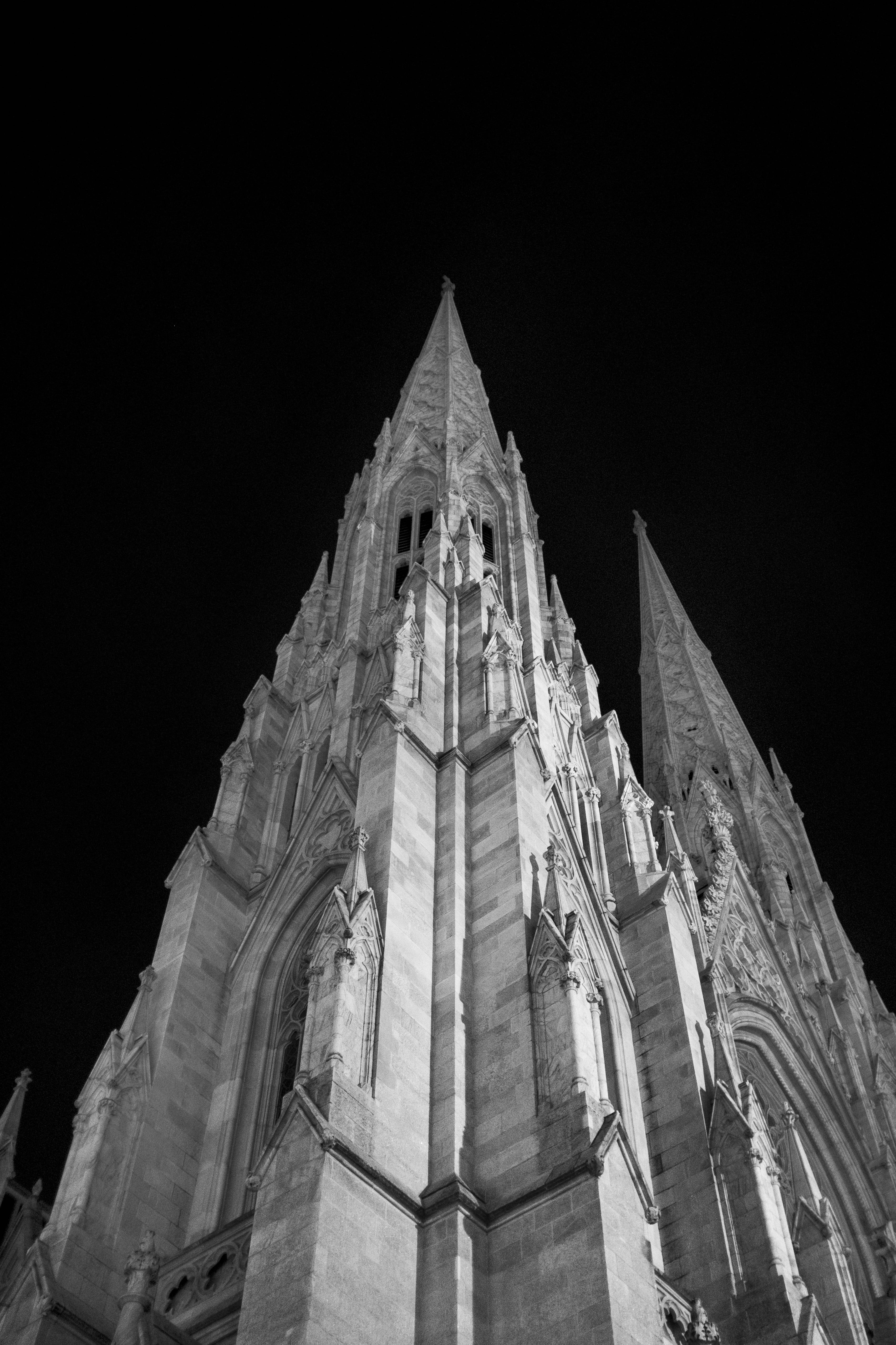 St Patrick Cathedral New York Svart Hvitt Bakgrunner