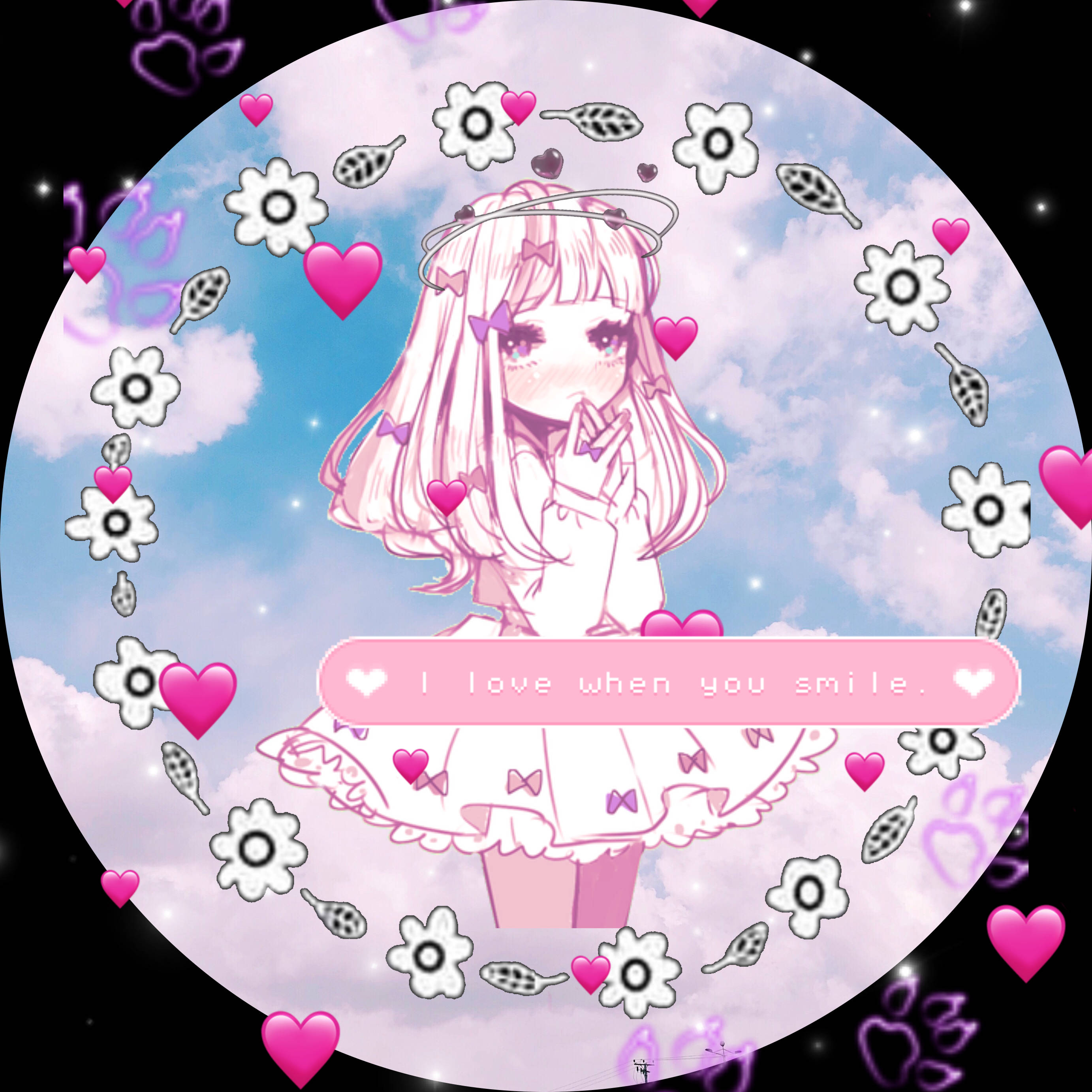 Søt PFP med blomsteranimejente Bakgrunner