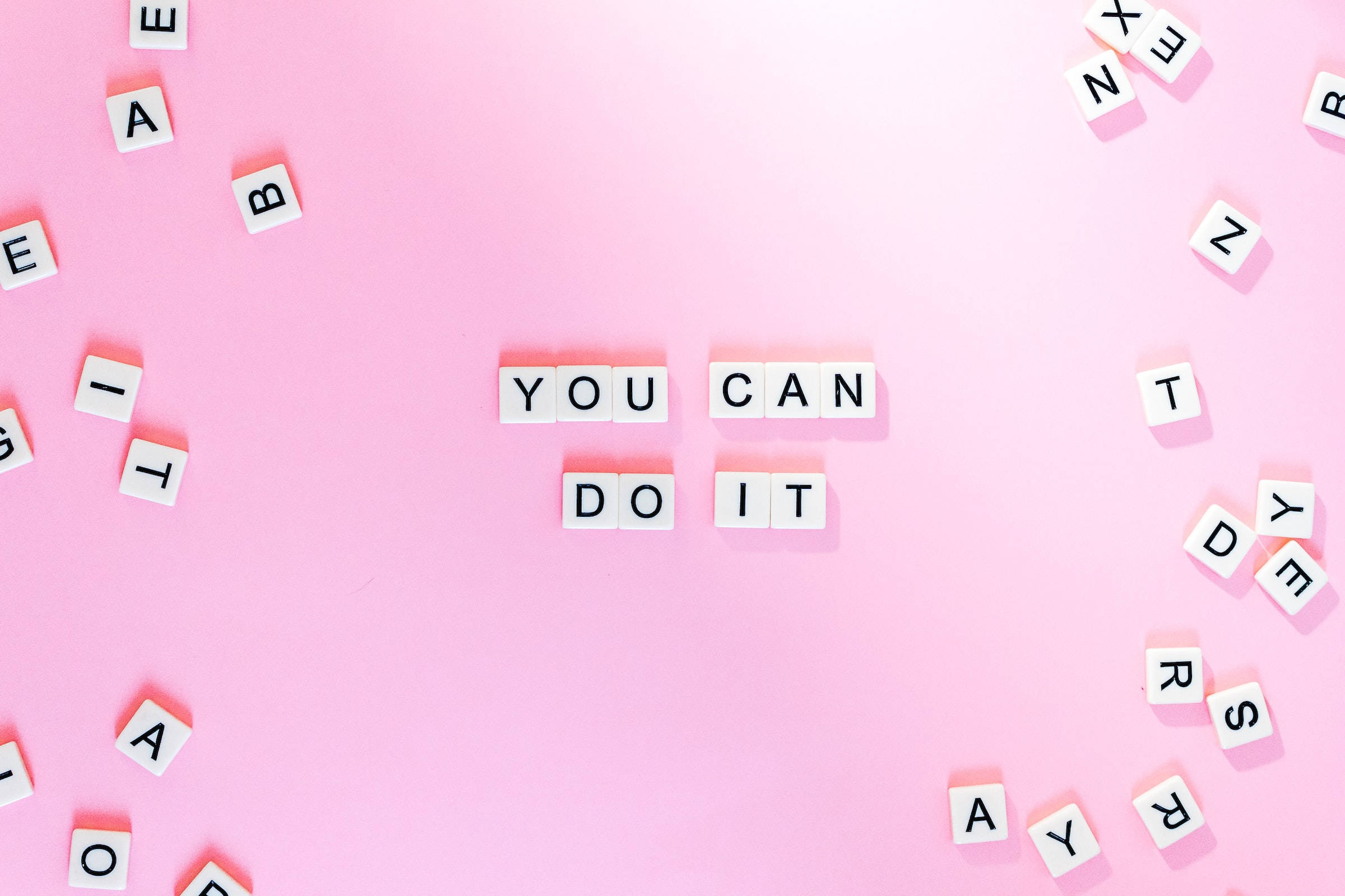 Søt rosa estetisk You Can Do It-sitat Bakgrunner