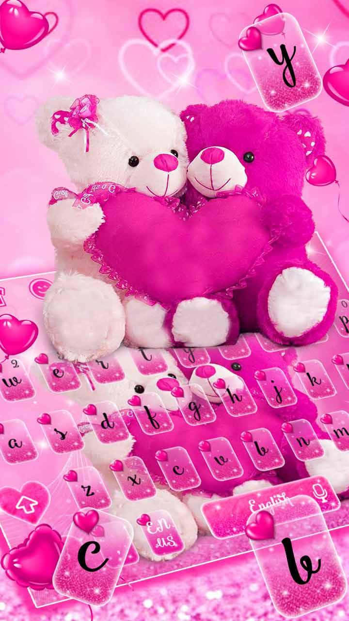 Søt rosa teddybjørn kjærlighet Bakgrunner