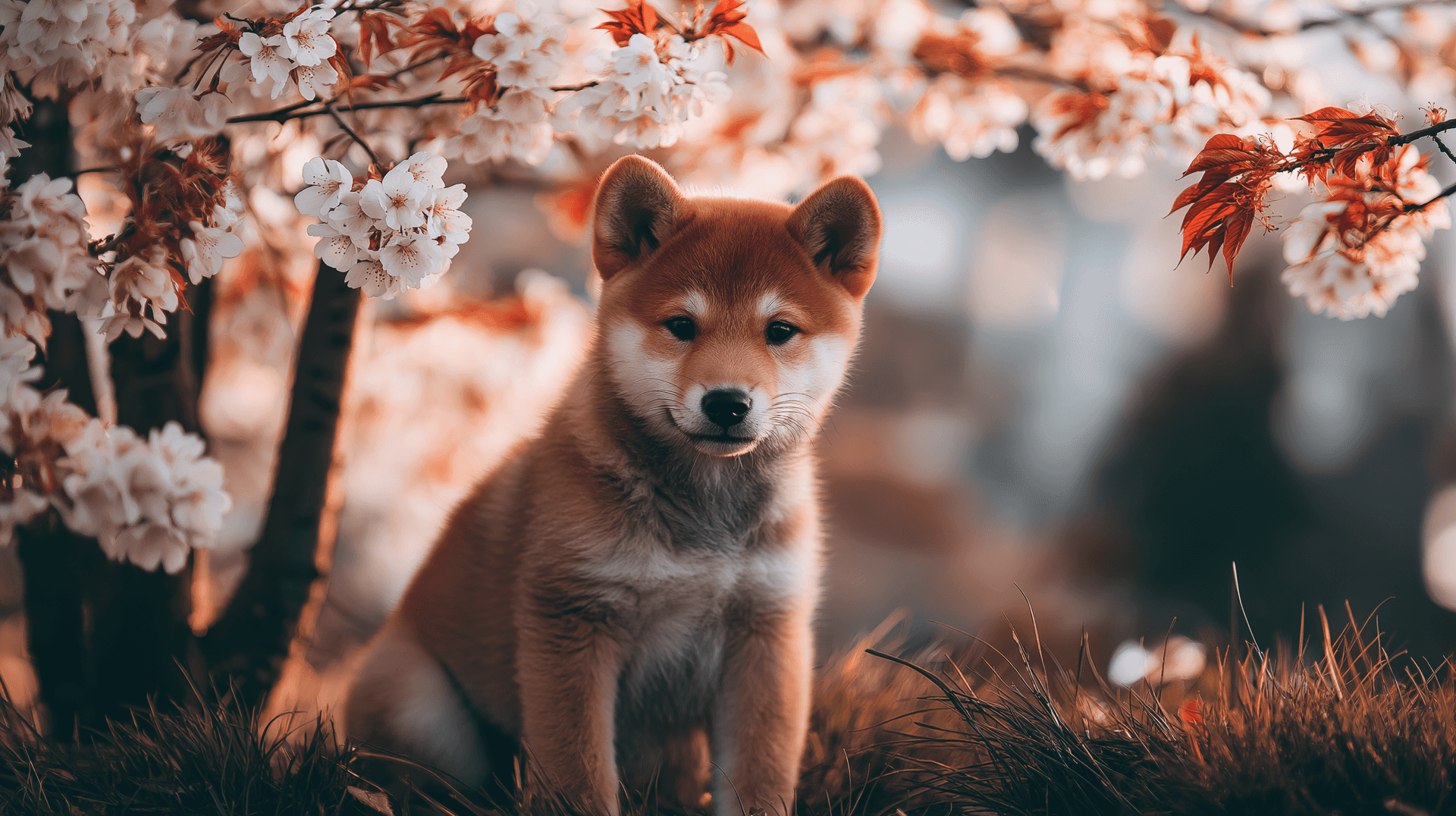 Søt Shiba Inu-valp Bakgrunner