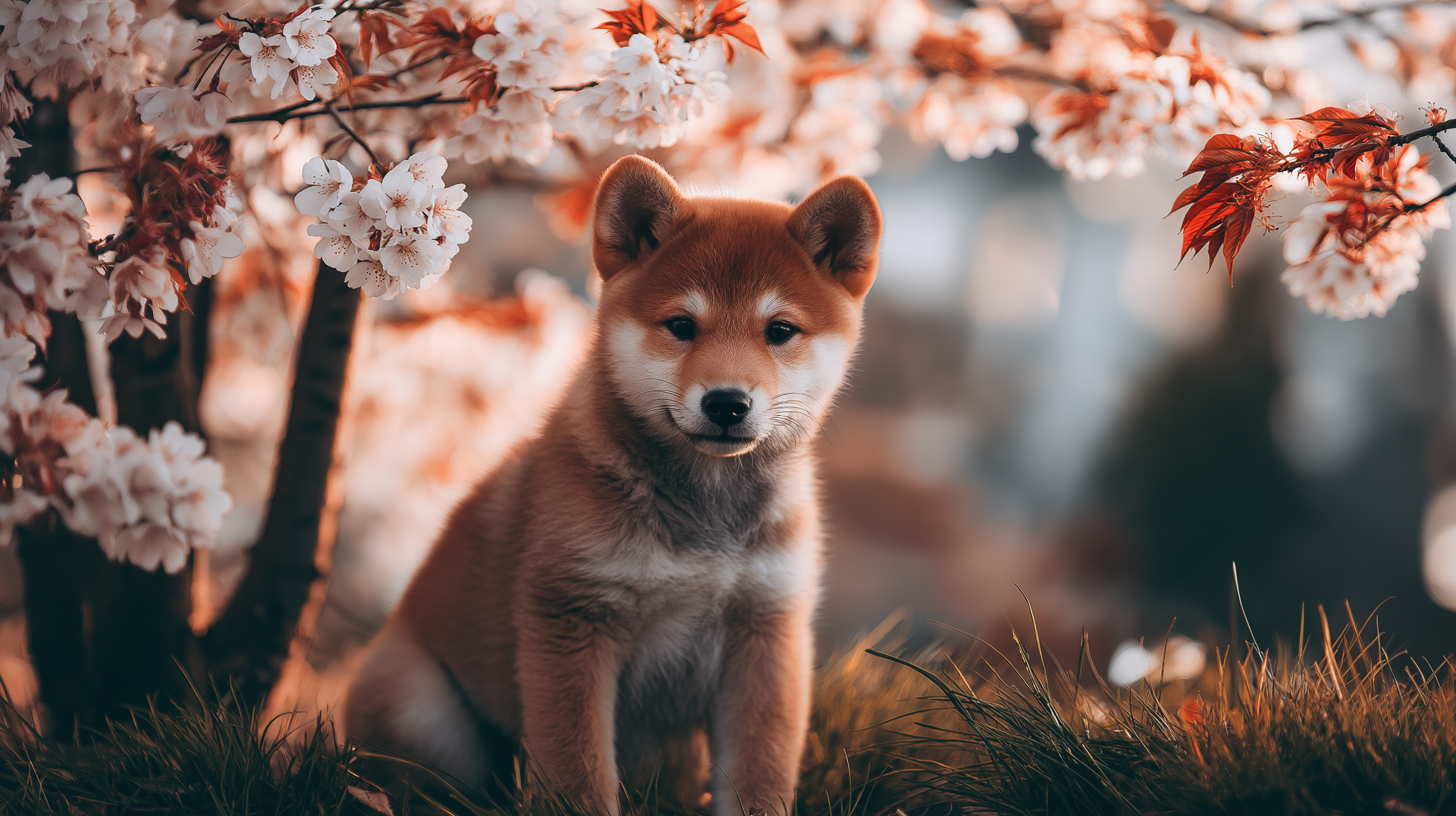Søt Shiba Inu-valp Bakgrunner