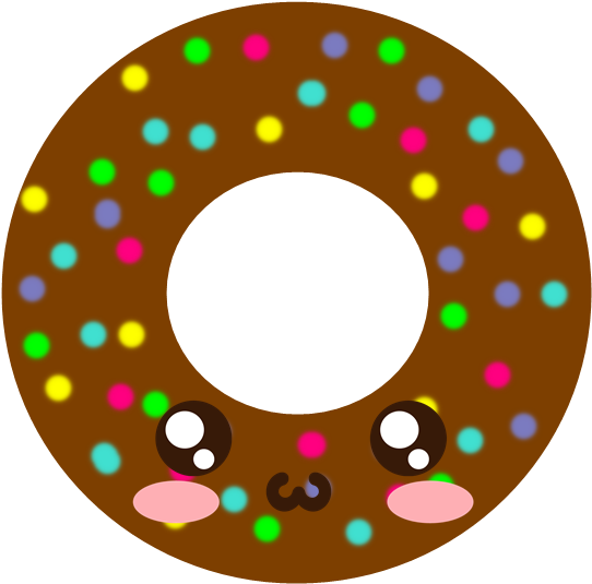 Søt sjokoladedonut med strøssel tegneserie.PNG Bakgrunner