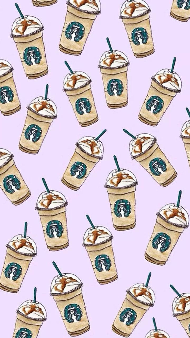 Søt Starbucks-karamelldrikkmønster Bakgrunner