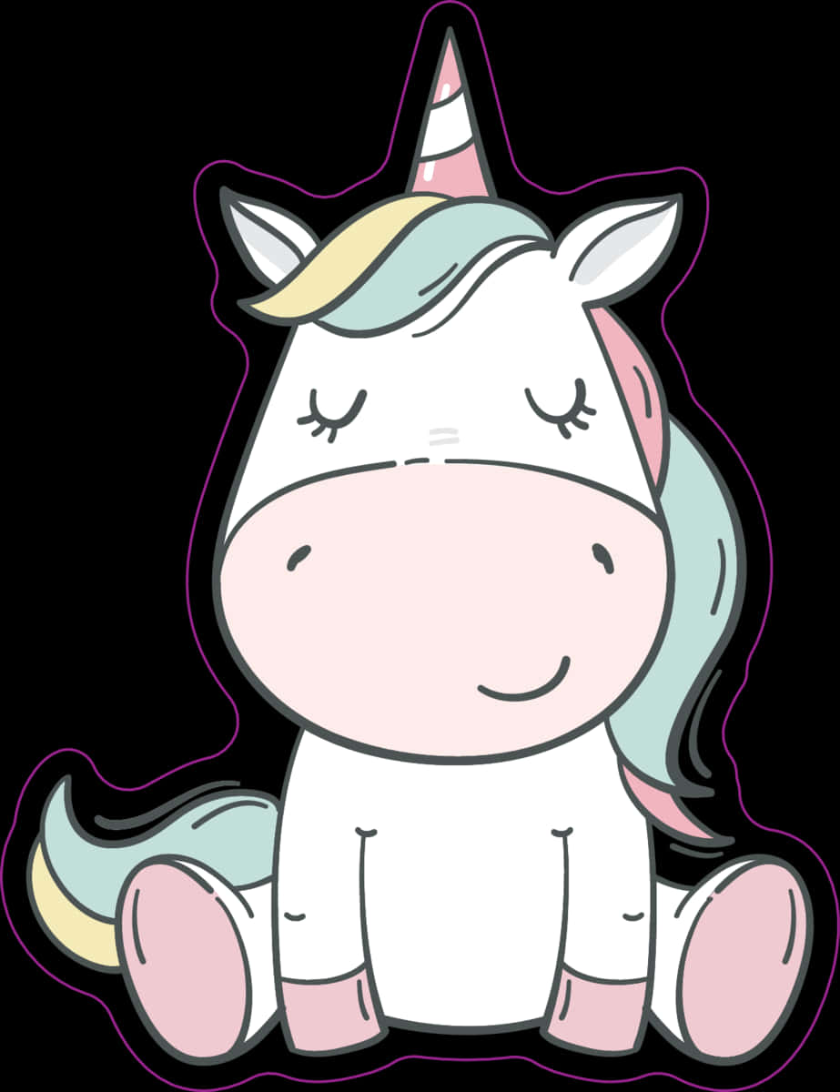 Søt tegneserie-unicorn-klistremerke Bakgrunner