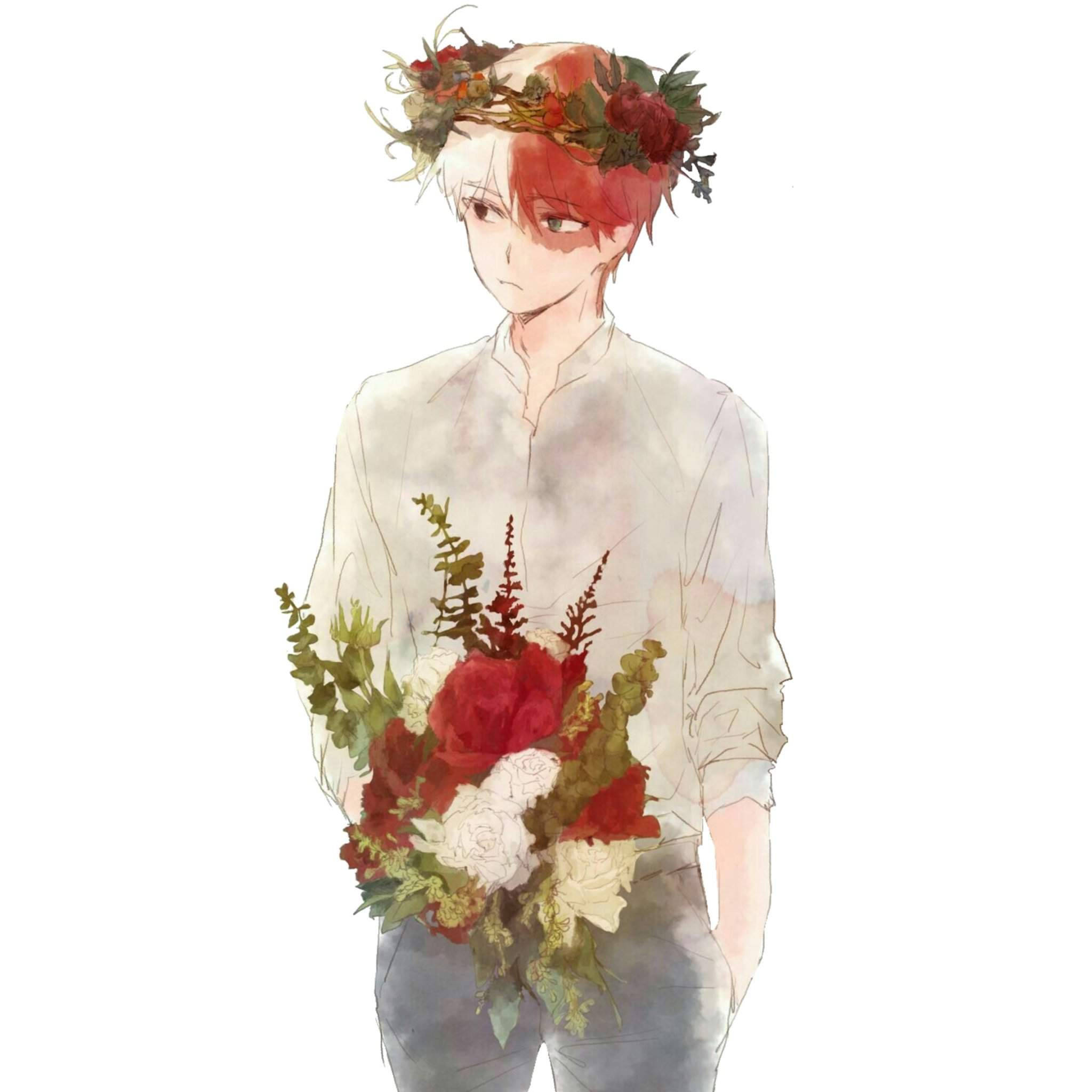Søt Todoroki med blomster Bakgrunner