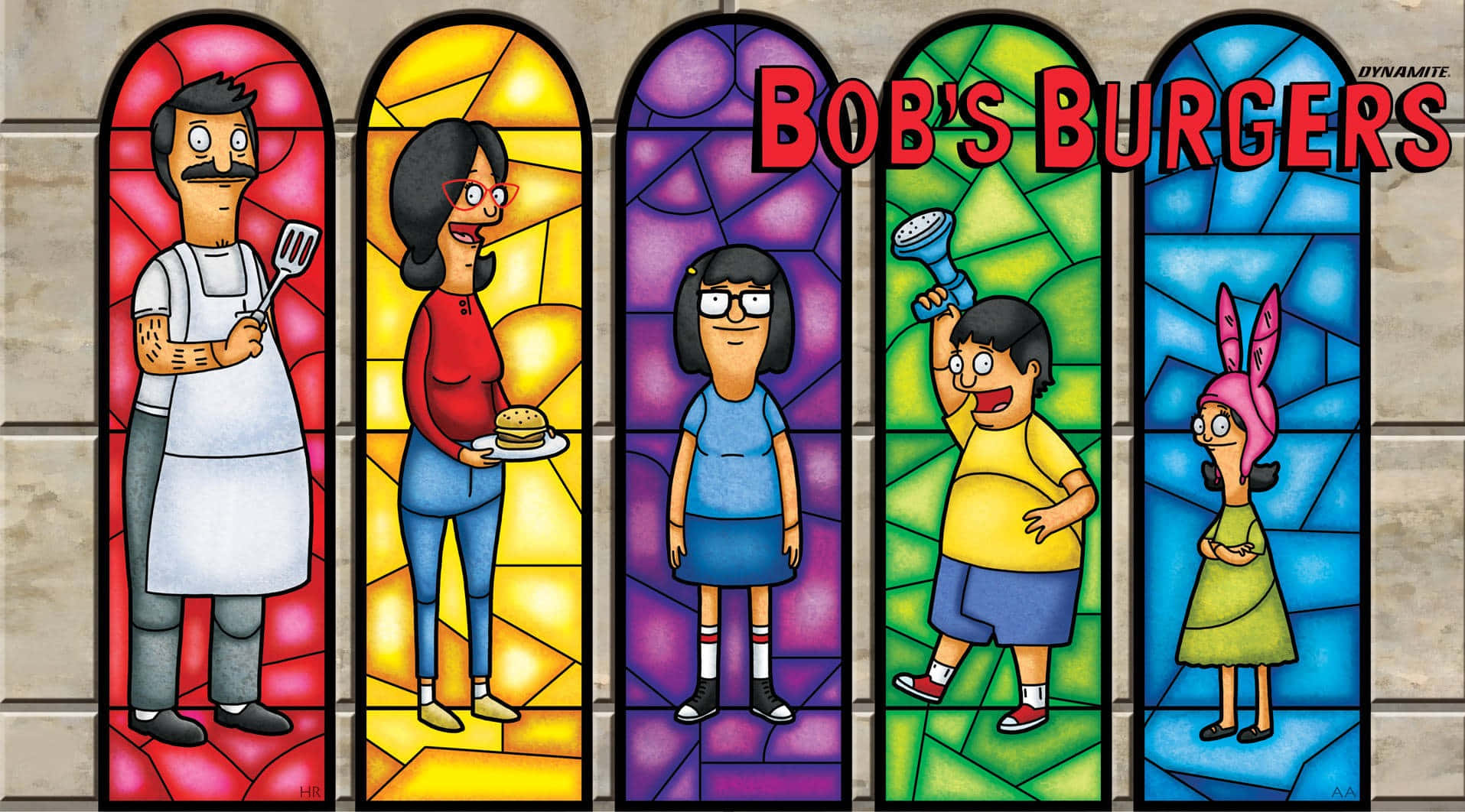 Stained Glass Window Kunstverk Bob's Burgers Bakgrunn Bakgrunner