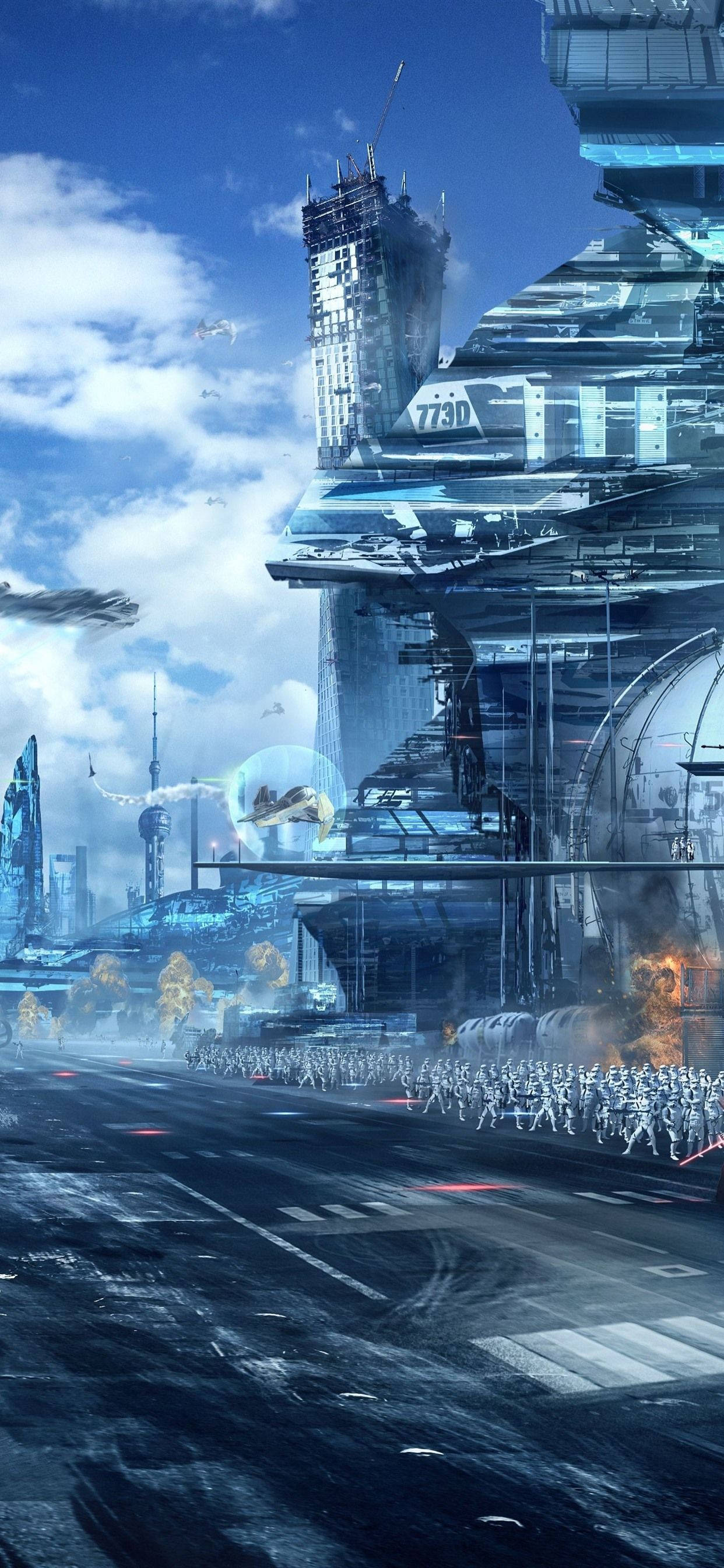Star Wars 4K iPhone-bakgrunn av slag Bakgrunner