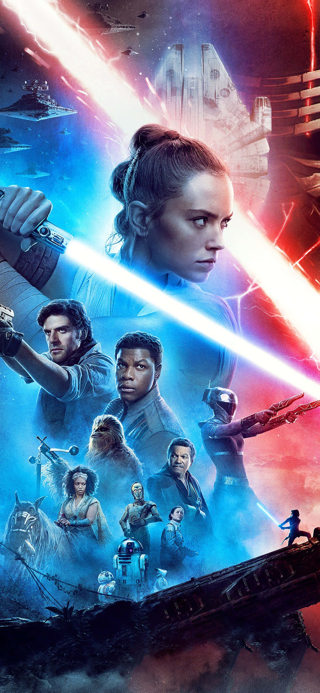 Star Wars Rey Og Følgesvenner Bakgrunn Bakgrunner