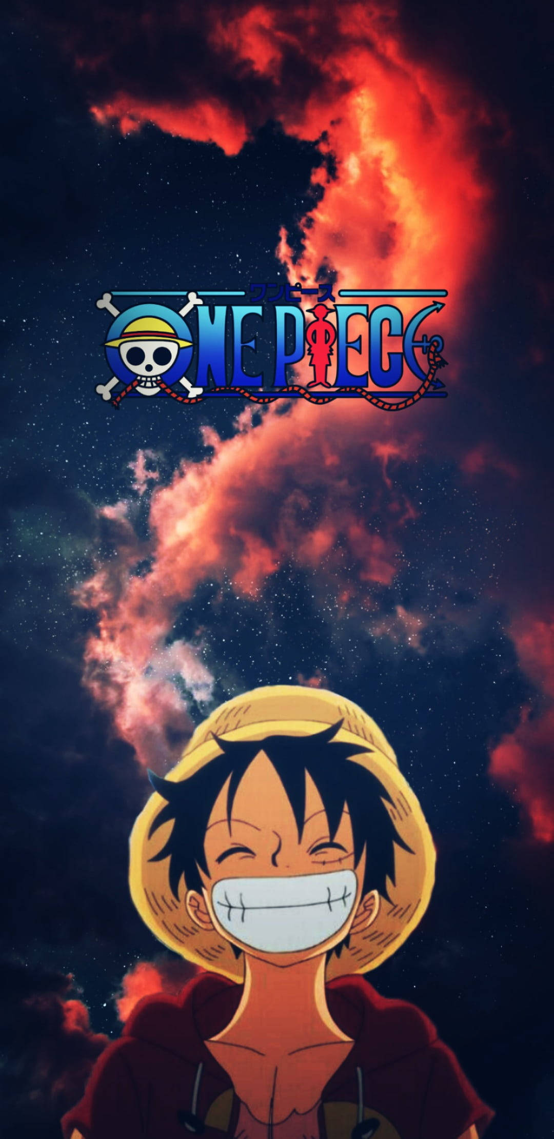 Starry Night Luffy Aesthetic med logo Bakgrunner