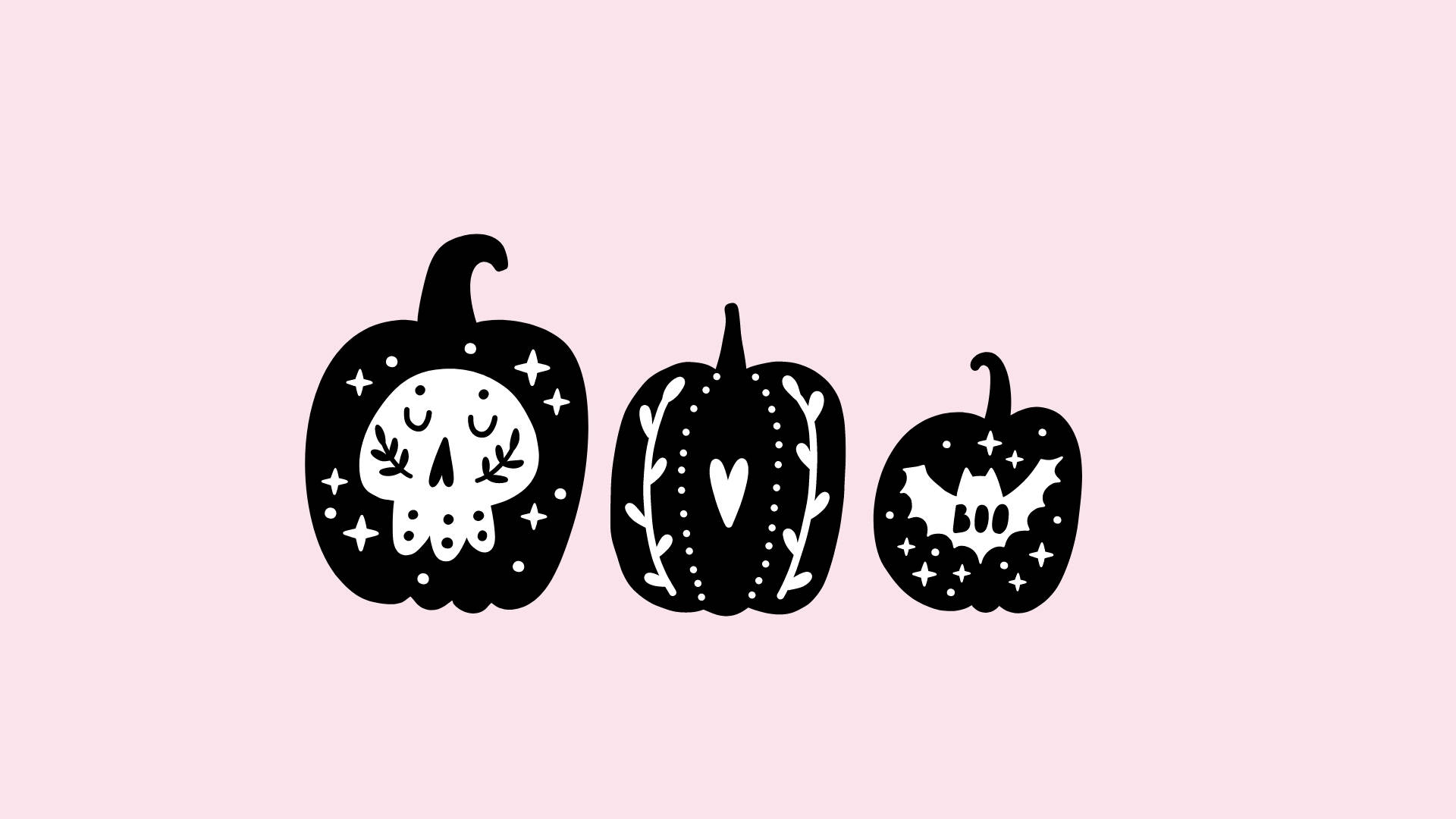 Søte estetiske Halloween-gresskar Bakgrunner