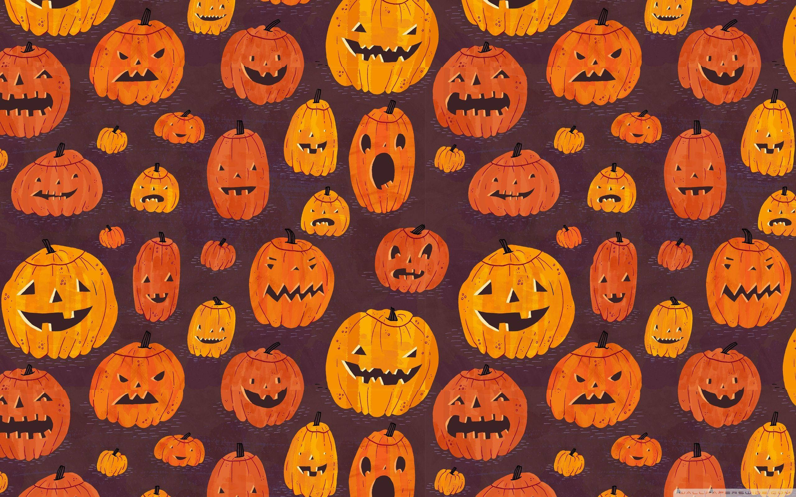 Søte estetiske Halloween-gresskarmønstre Bakgrunner