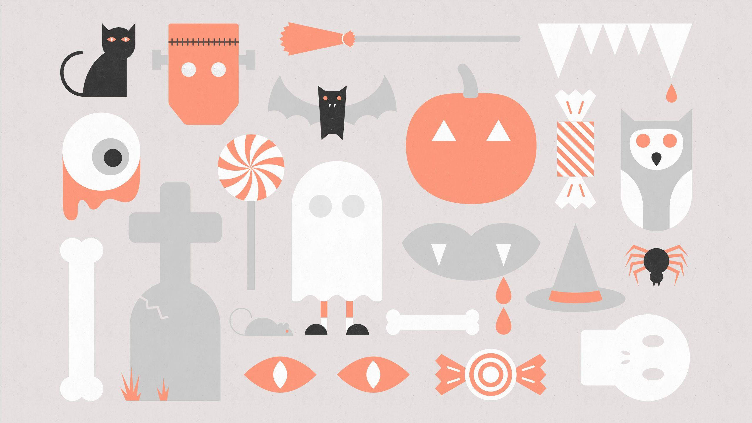 Søte estetiske Halloween-ikoner Bakgrunner