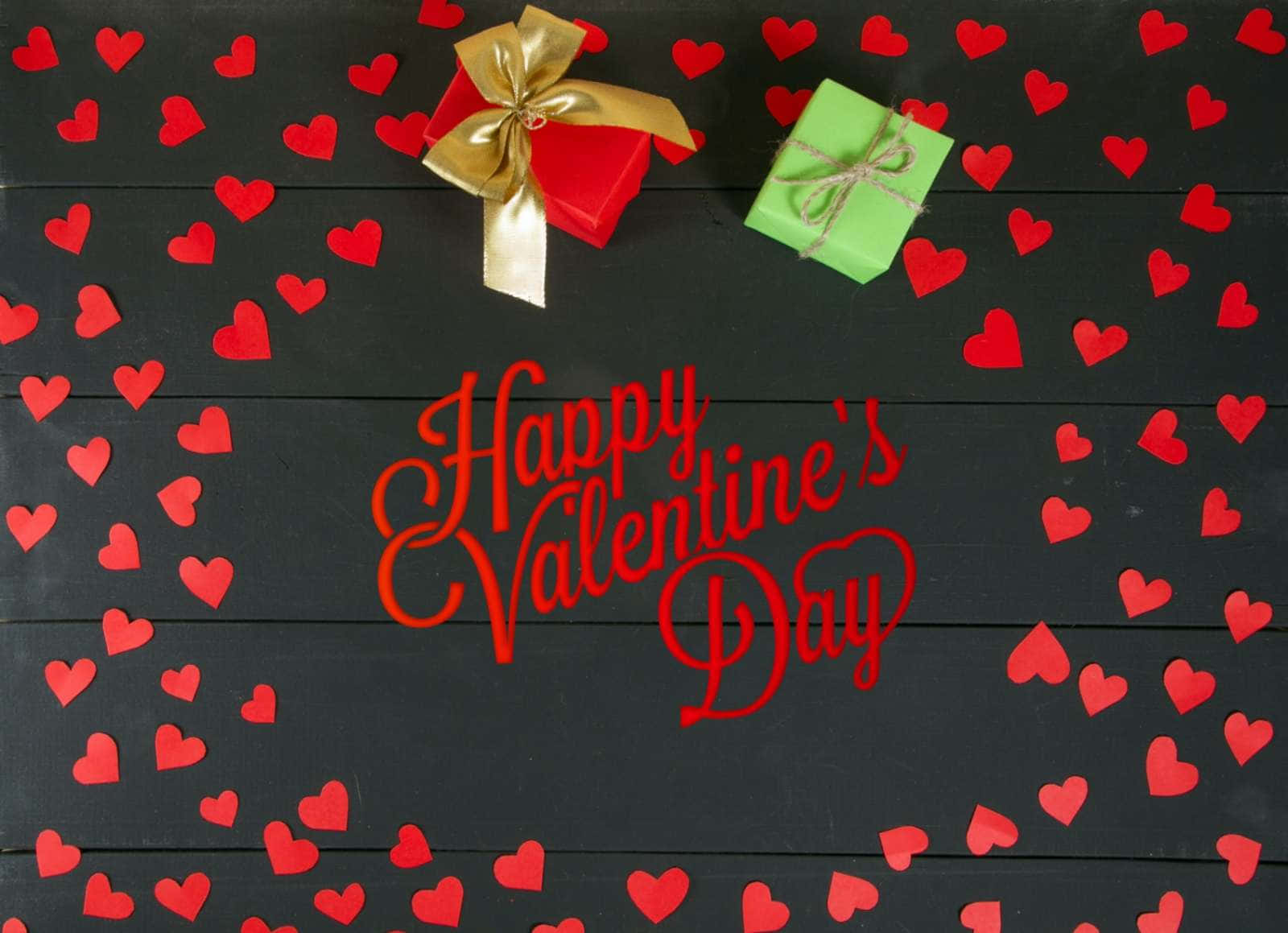 Søte papirhjerter til Valentinsdag i flat lay Bakgrunner