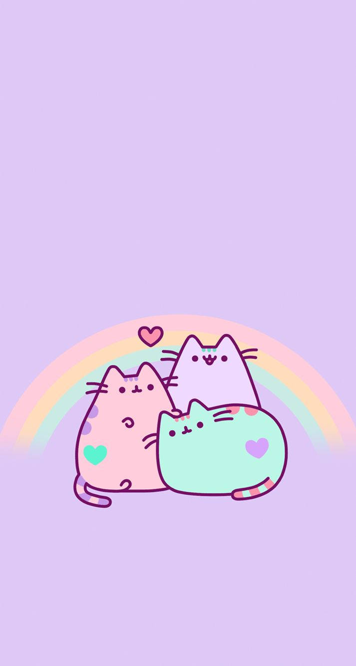 Søte pastellfargede Pusheen-katter sprer glede Bakgrunner