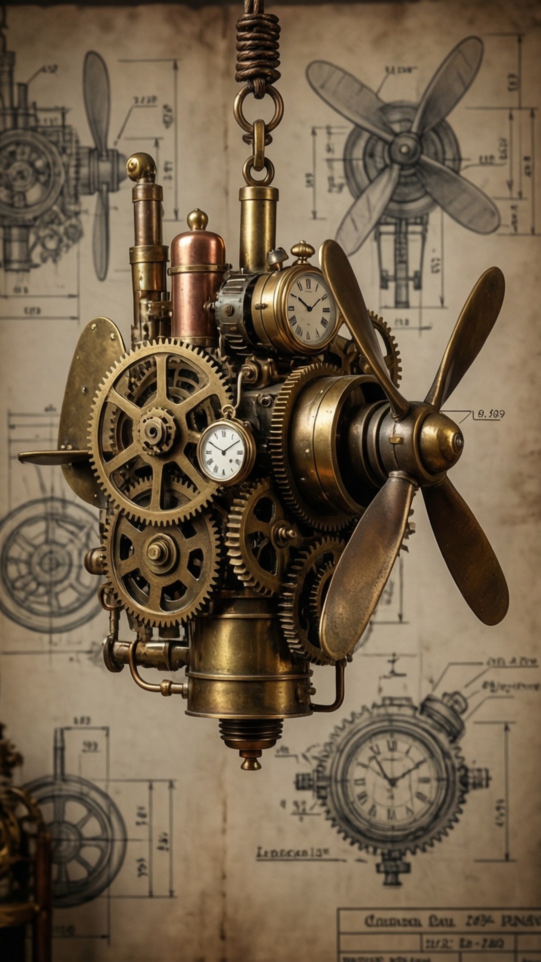 Steampunk-tannhjul mobil Bakgrunner