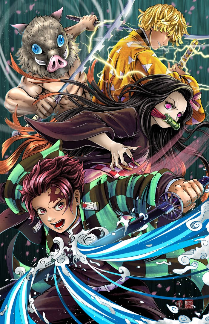 Sterke Demon Slayers iPhone Bakgrunner