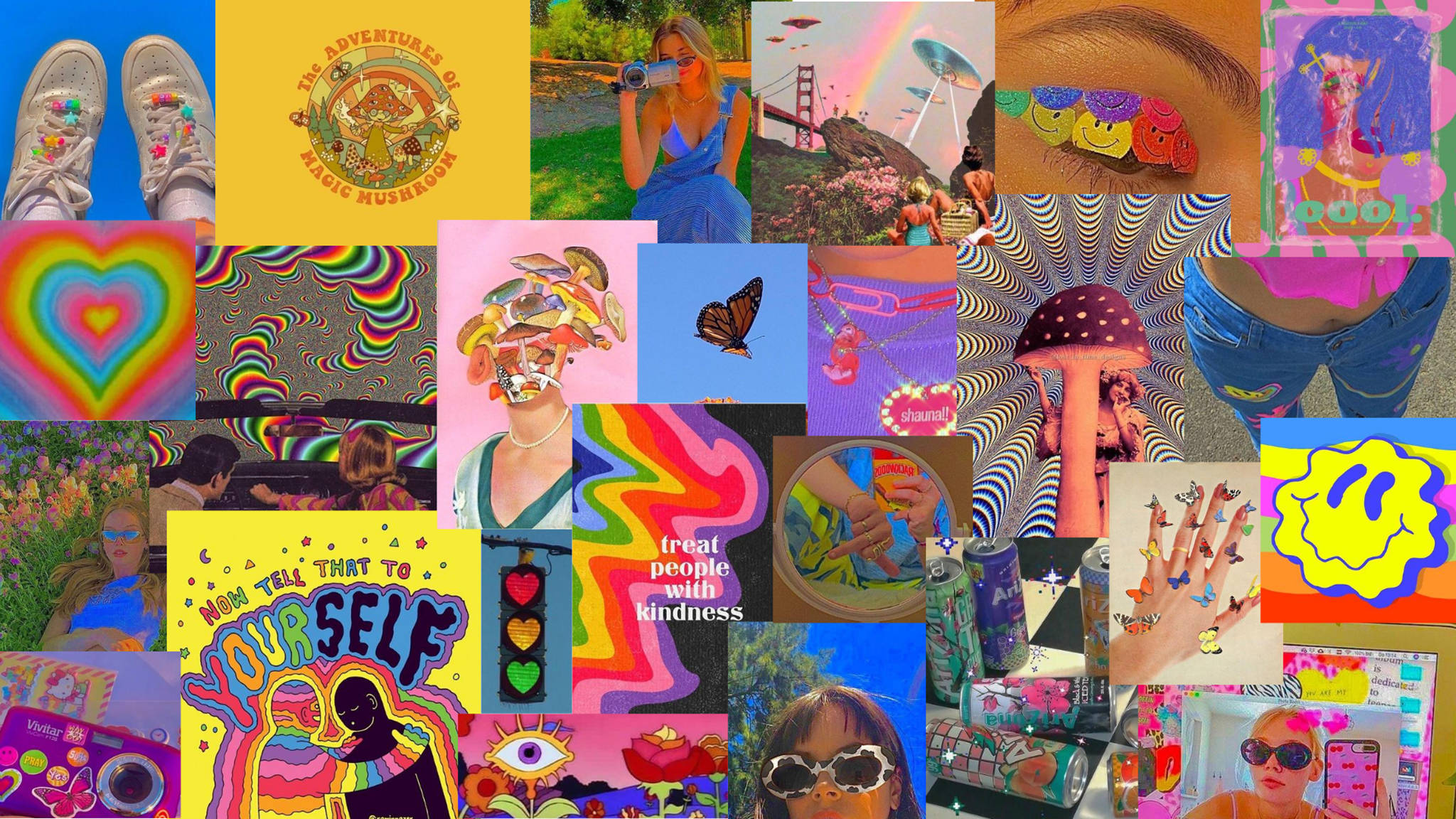 Stilig indie-estetisk collage Bakgrunner