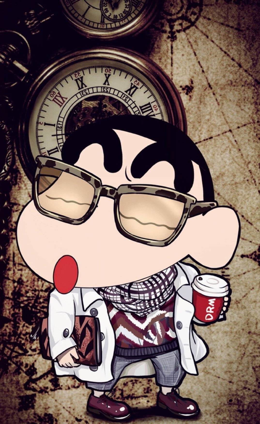 Stilig mote av Shin Chan iPhone Bakgrunner