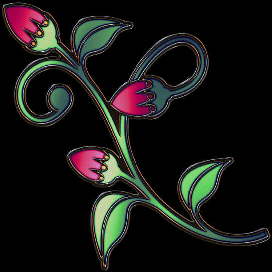 Stilisert blomsterdesign kunstverk Bakgrunner