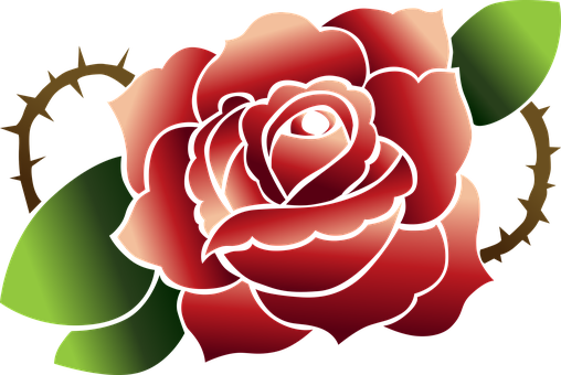 Stilisert rød rose-grafikk Bakgrunner