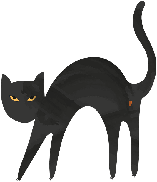 Stilisert svart katt-illustrasjon Bakgrunner