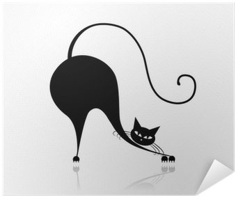 Stilisert svart katt kunstverk Bakgrunner