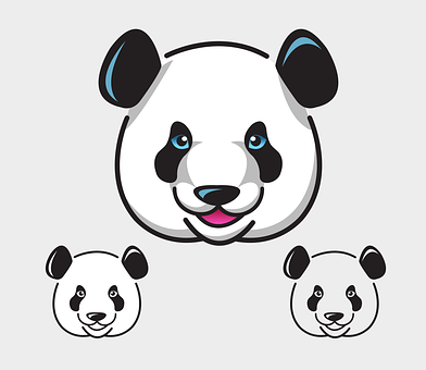 Stiliserte pandaansikter illustrasjon Bakgrunner