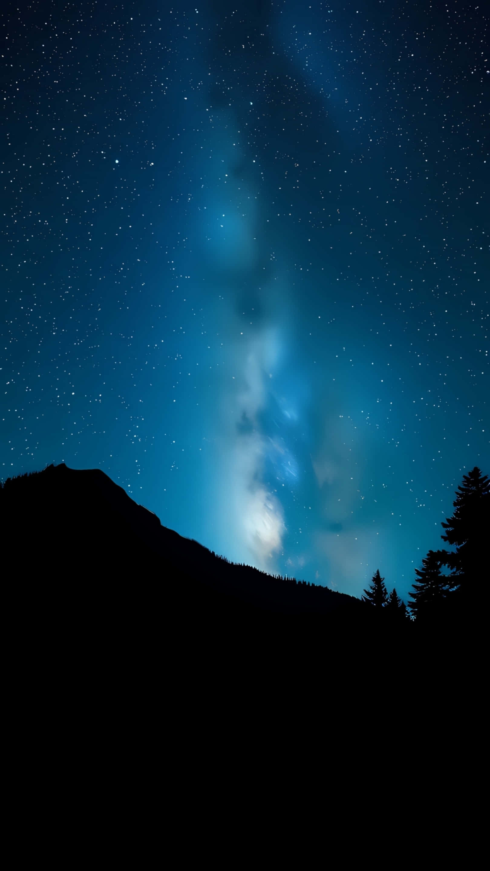 Stjerneklar nattehimmel over fjellsilhuett Bakgrunner