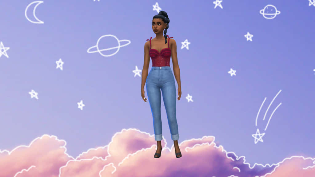 Stjerner, Måne, Space Sims 4 Cas Bakgrunn Bakgrunner