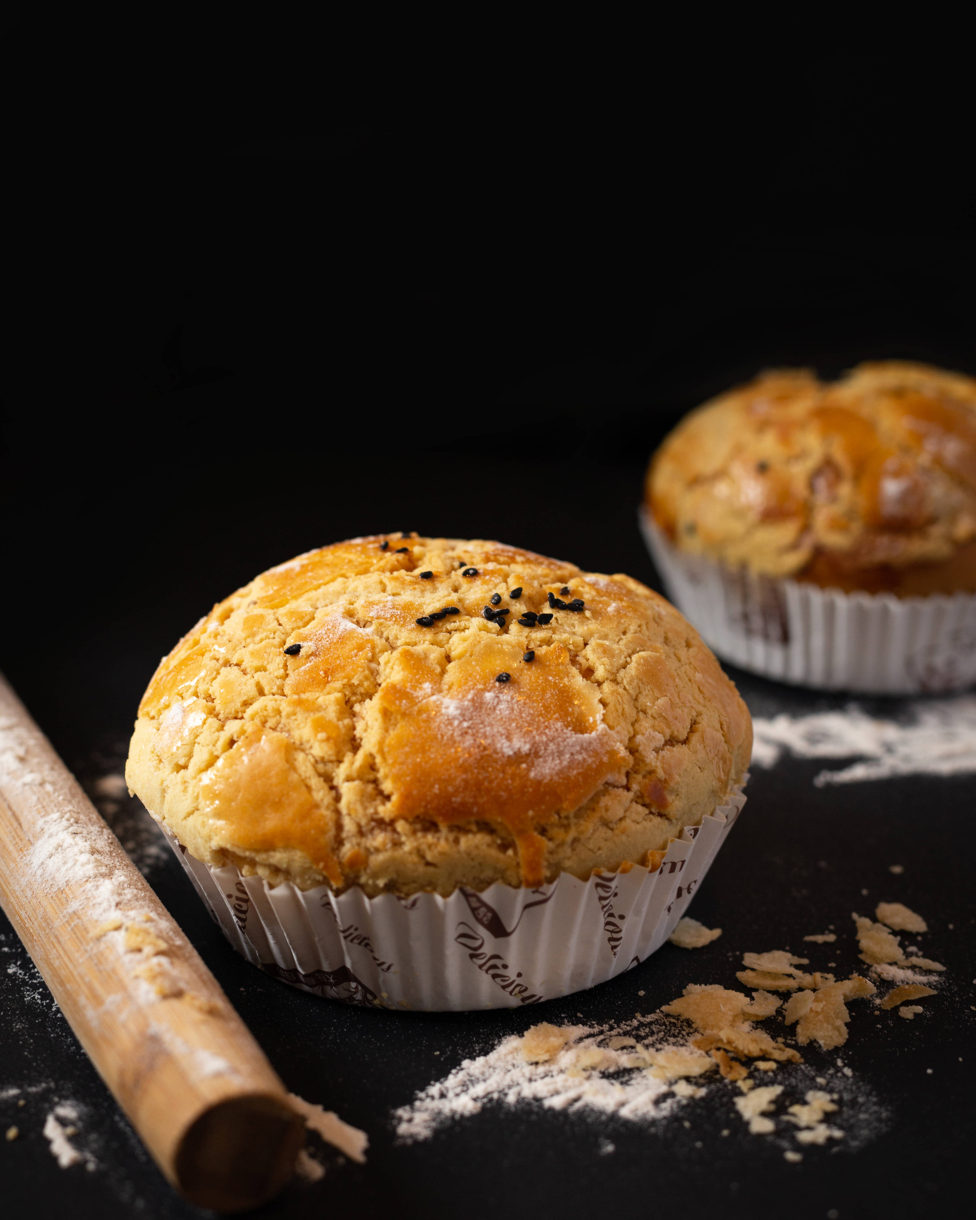Store Muffins Med Kjevle Bakgrunner