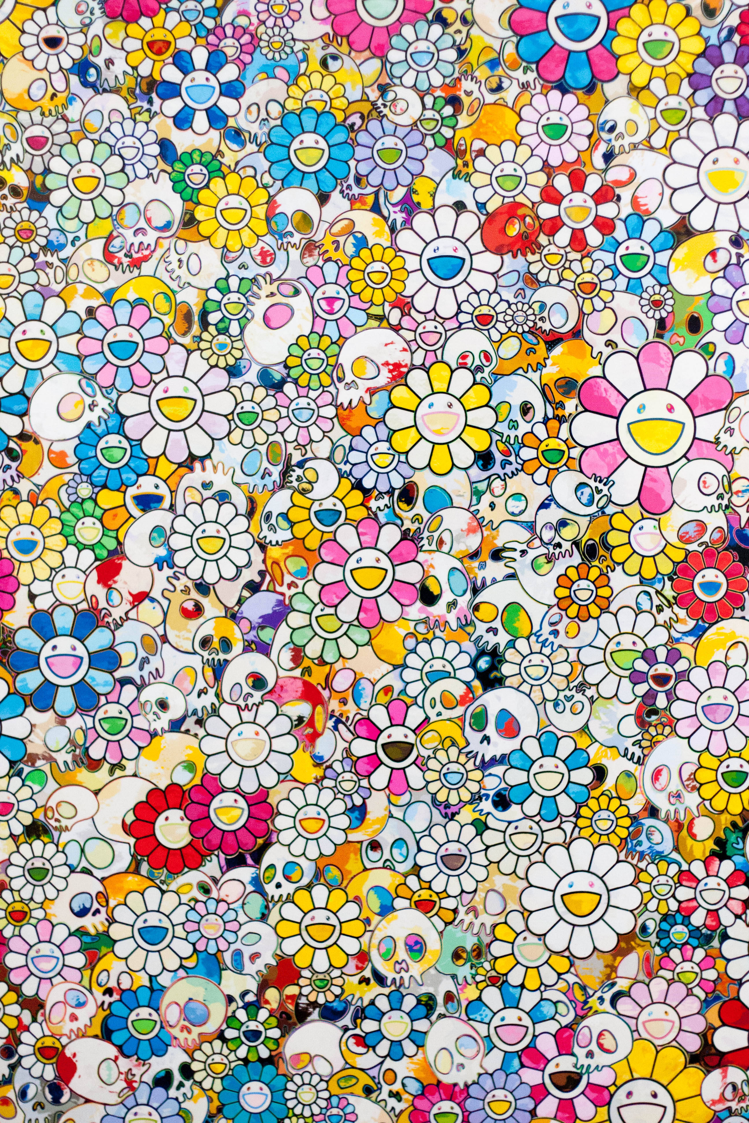 Store smilefjes Takashi Murakami 4K Bakgrunner