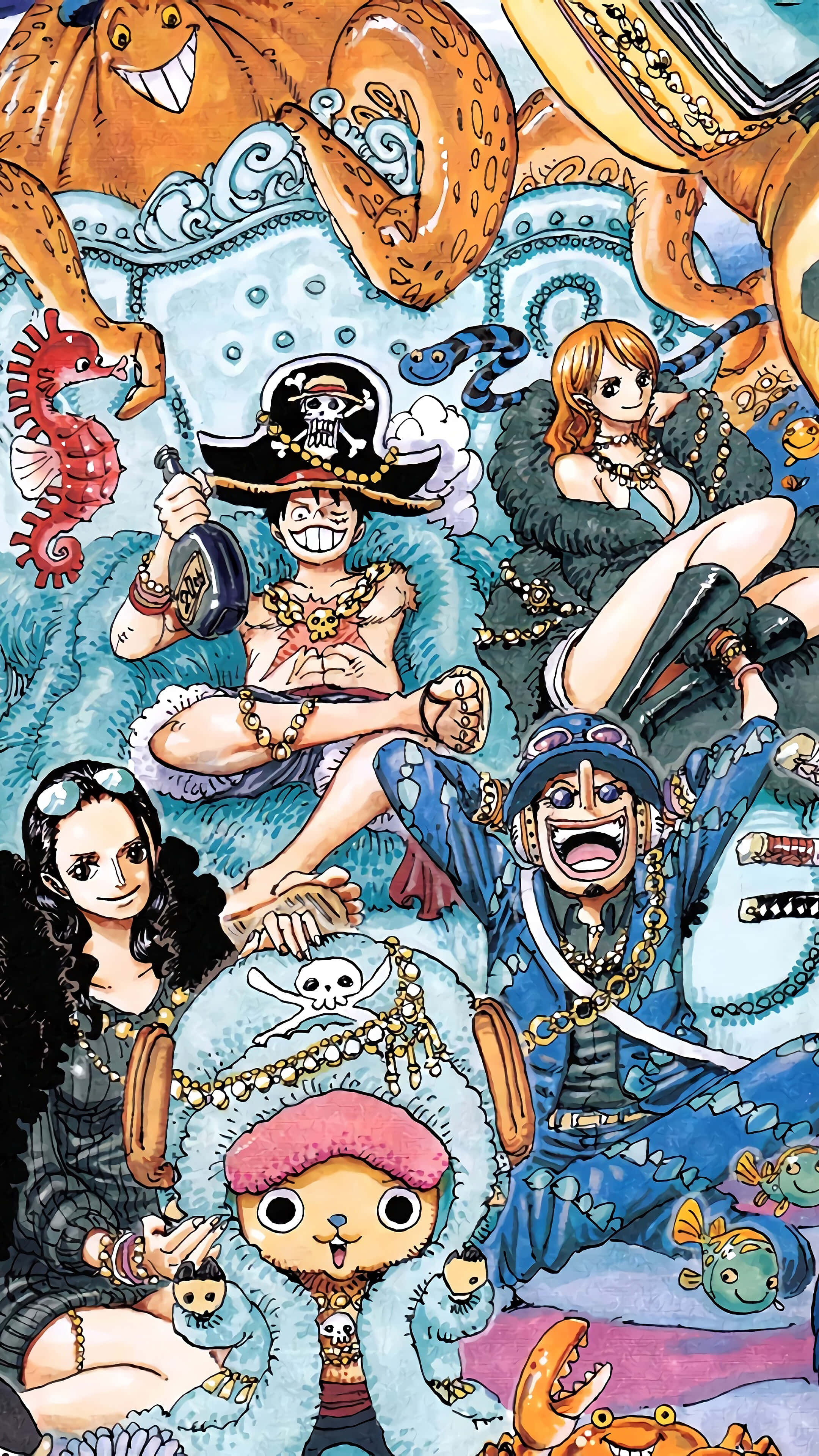 Stråhatt-piratene One Piece Anime Bakgrunner