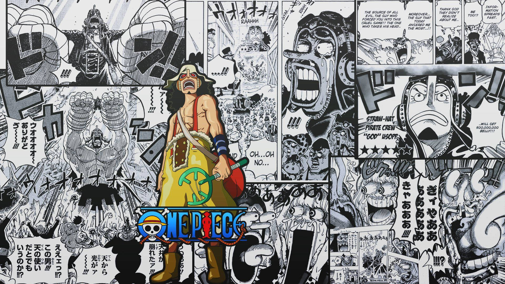Stråhatt Usopp Manga Panel Bakgrunner