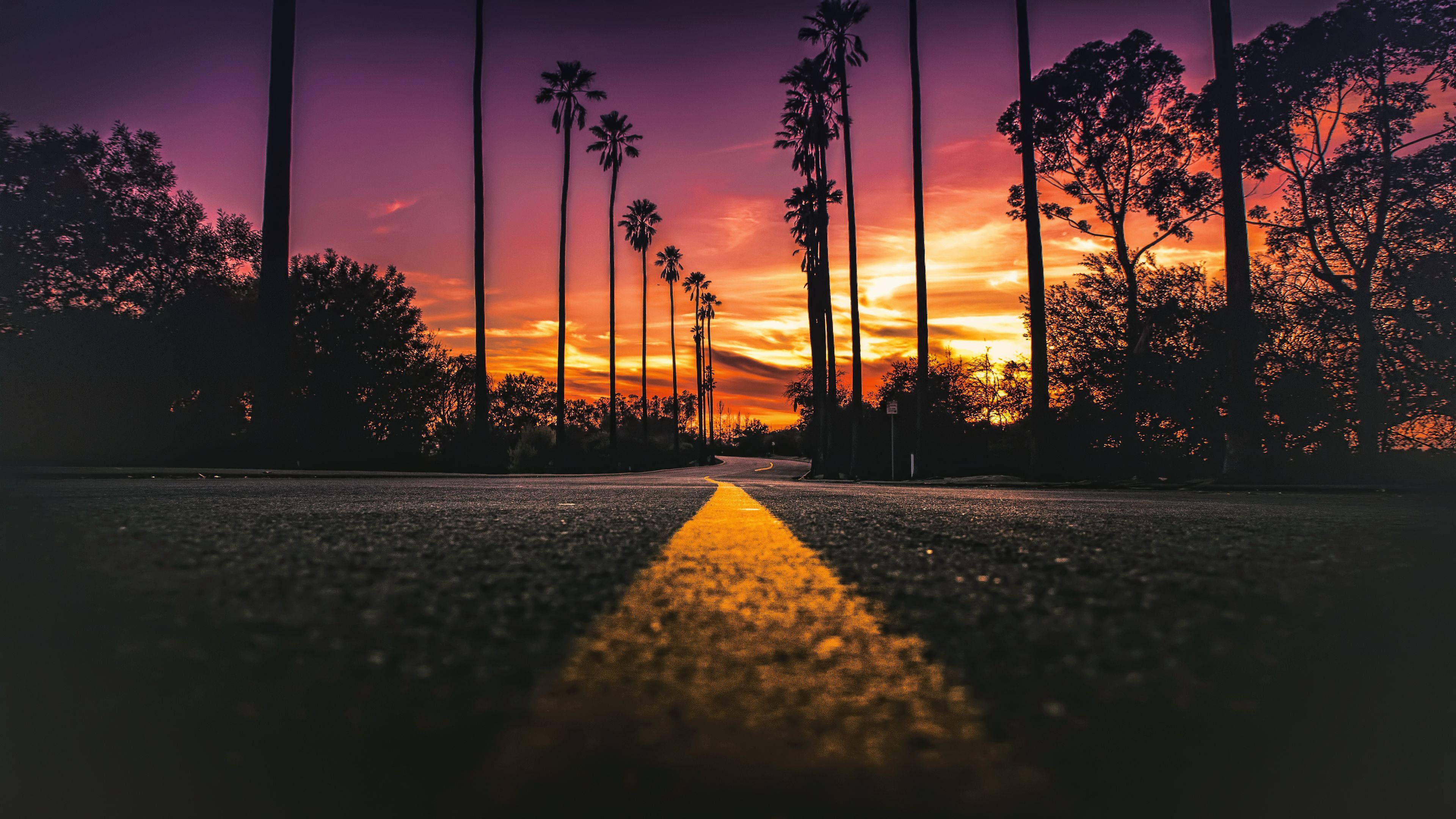 Strålende solnedgang i Los Angeles Bakgrunner