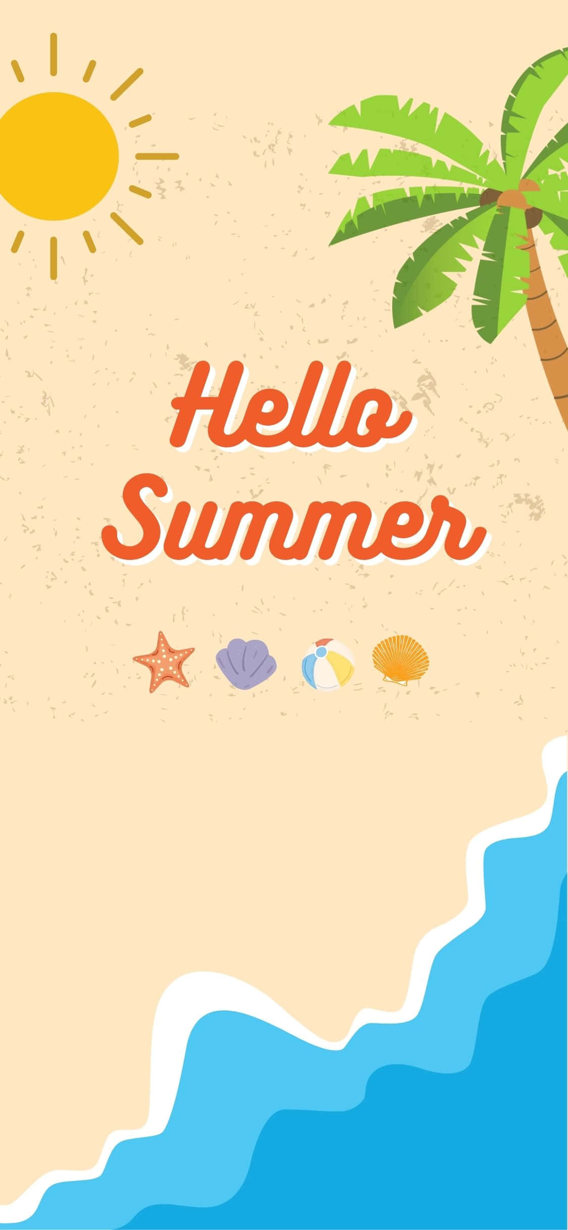 Strand ovenfra illustrasjon iPhone X sommerbakgrunn Bakgrunner