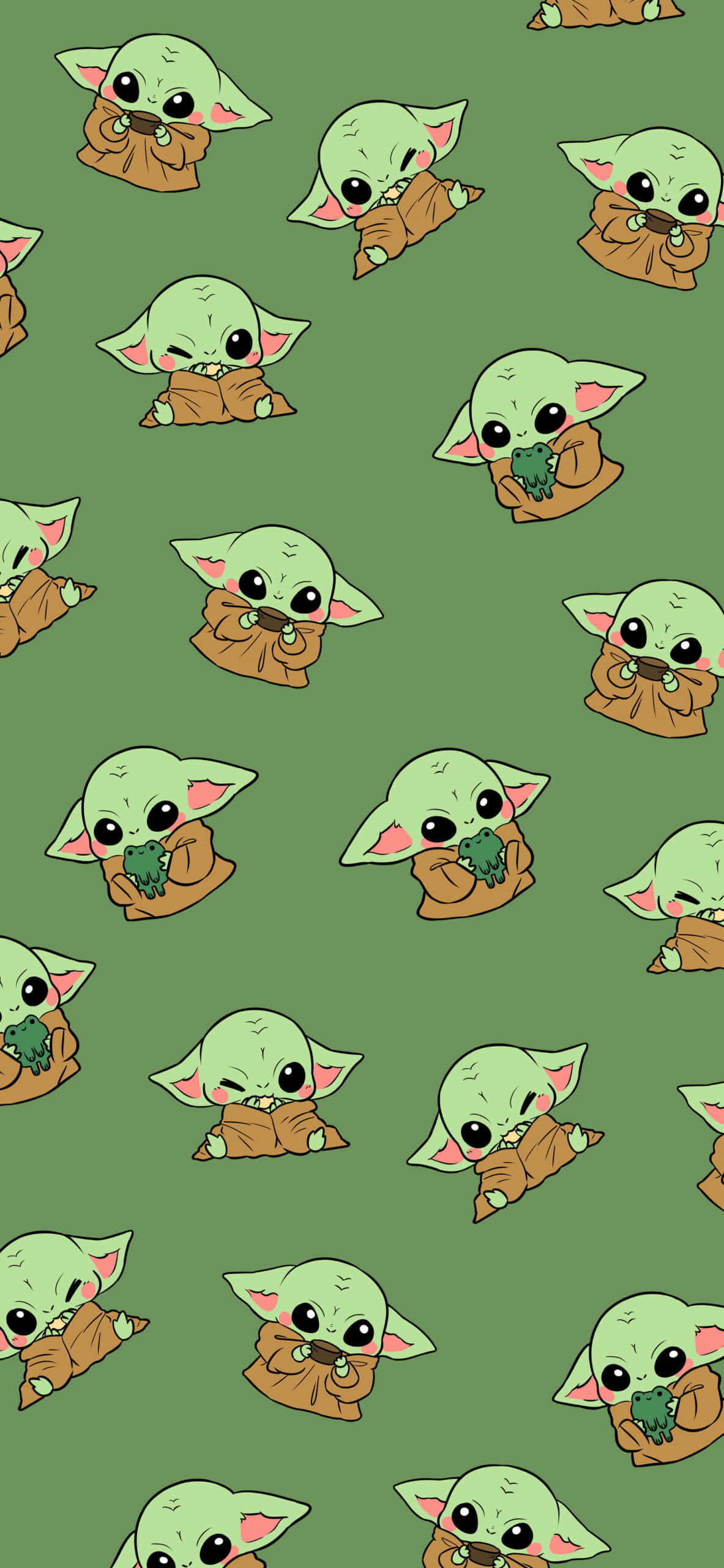 Søtt Baby Yoda-mønsterbilde Bakgrunner