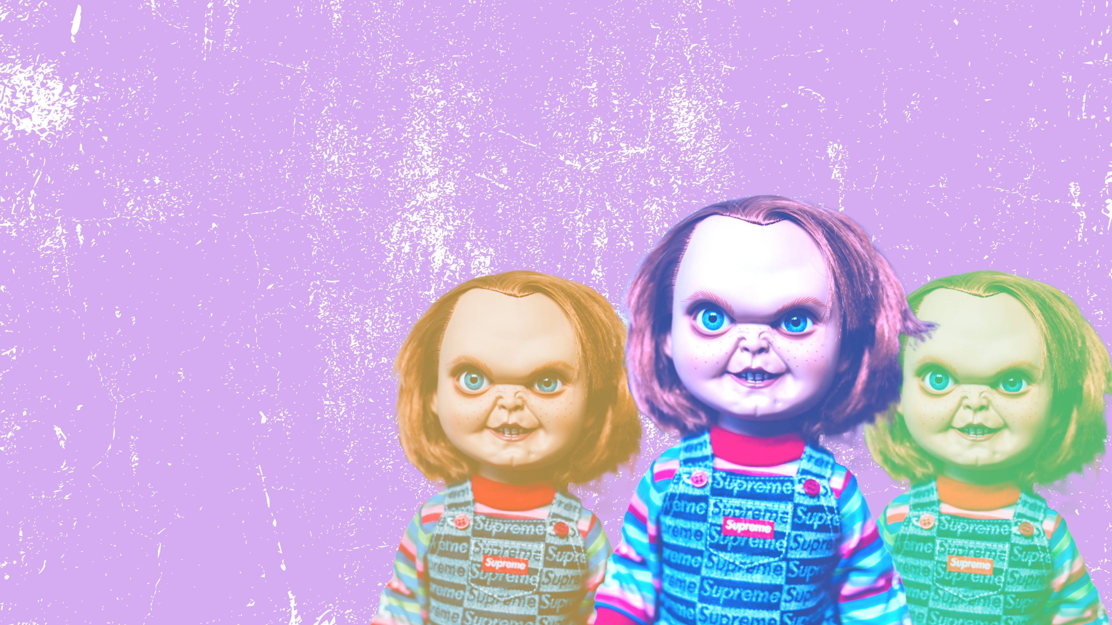 Stygg Chucky med blå øyne Bakgrunner