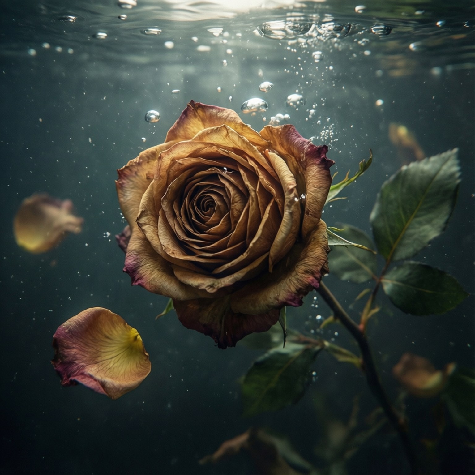 Submerged Decay Rose Bakgrunner
