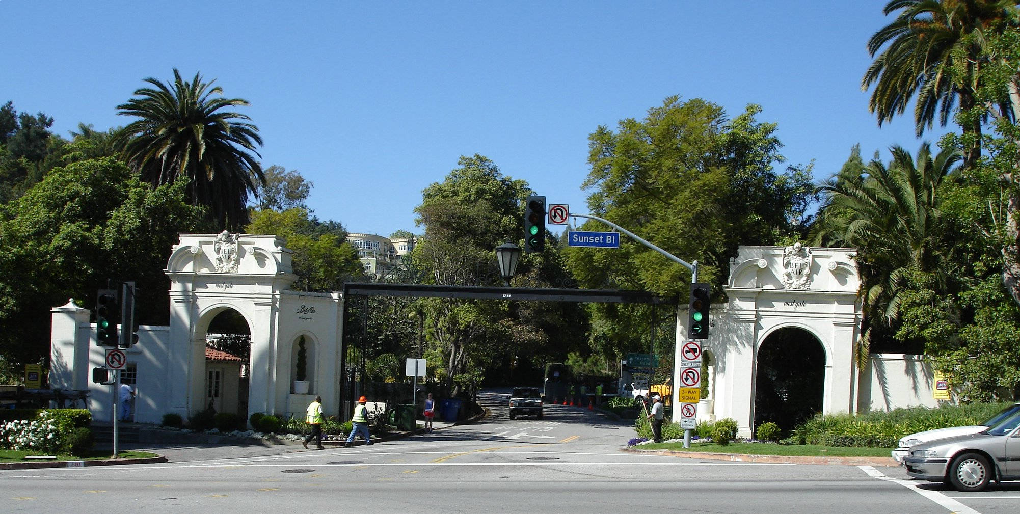 Sunset Boulevard Bel-Air-inngang Bakgrunner