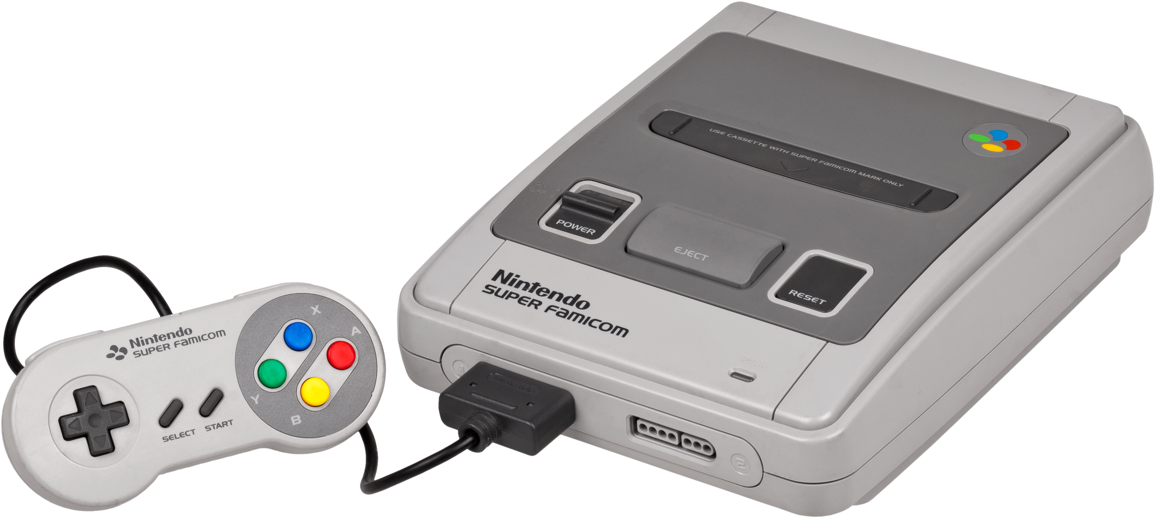 Super Famicom-konsoll og kontroller Bakgrunner