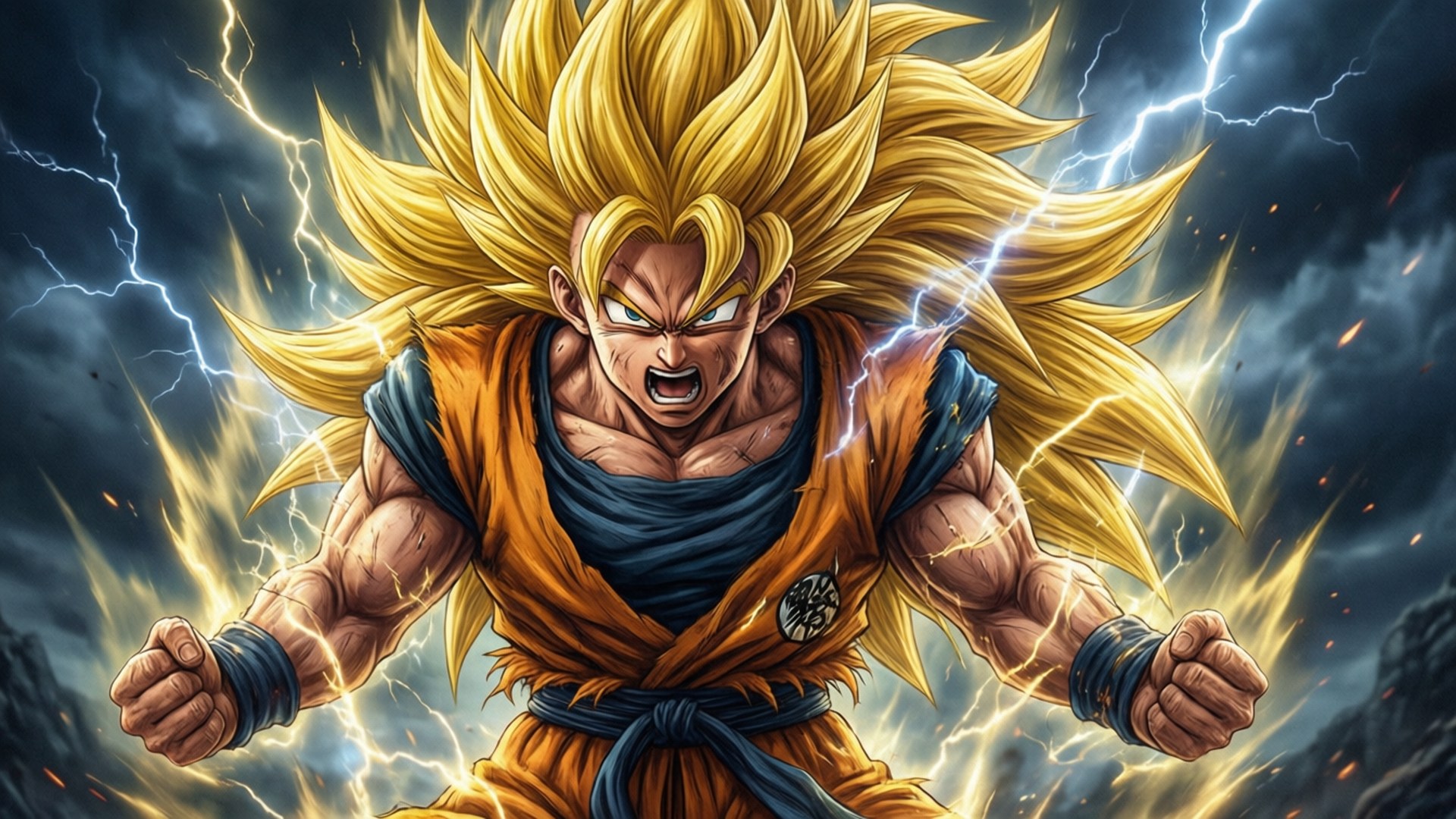 Super Saiyan 3 Raseriet Bakgrunner